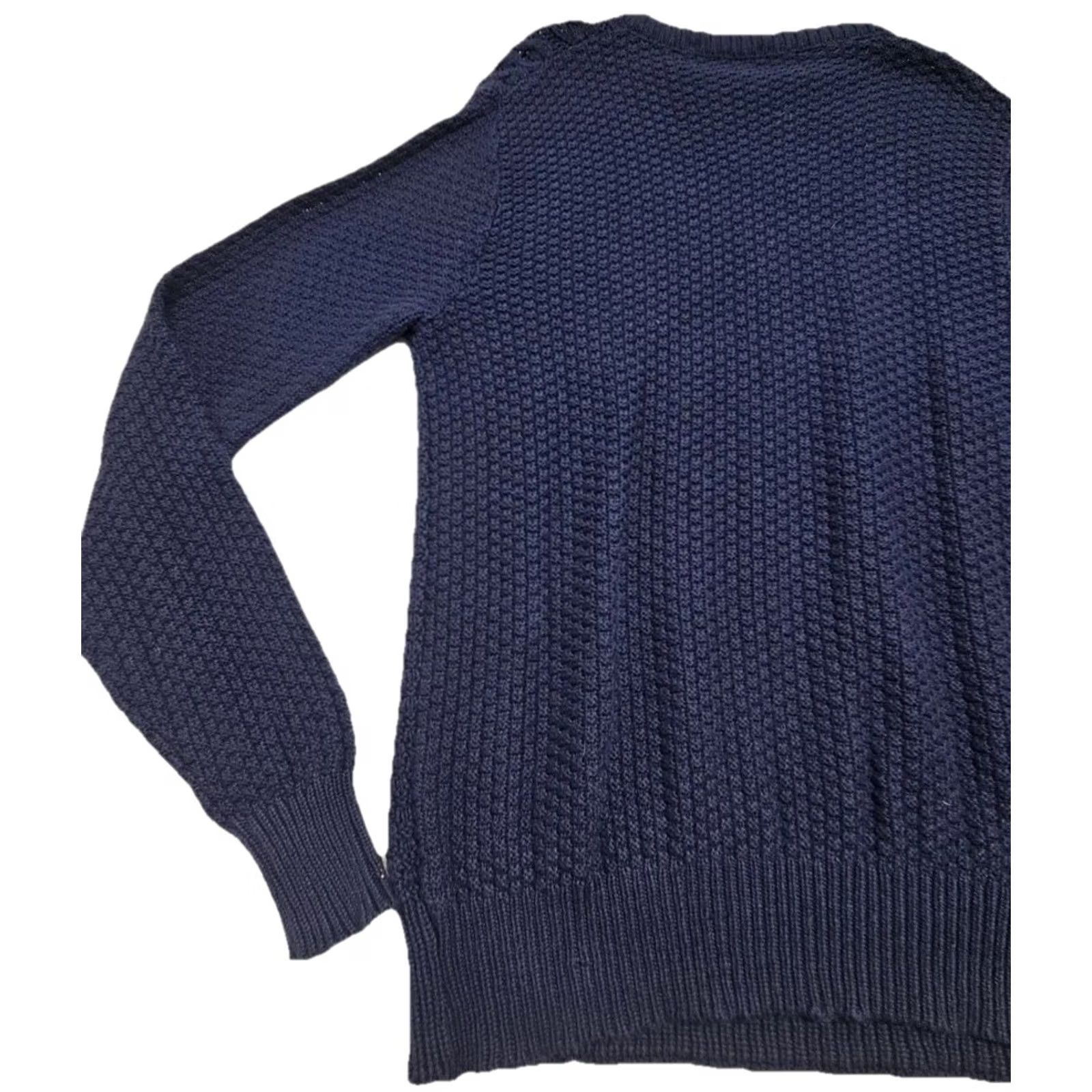 Vintage VINTAGE Lord Jeff Sweater Shirt M Mens Cable Knit Navy Blue Cotton USA Size US M / EU 48-50 / 2 - 7 Thumbnail