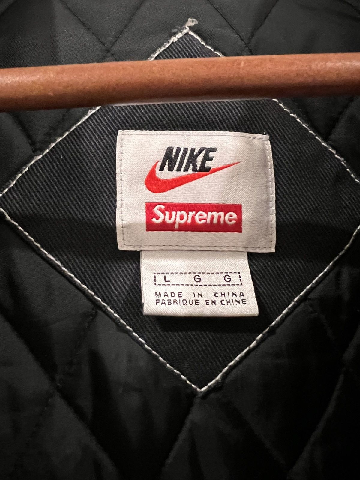 Nike × Supreme Supreme x Nike Double Zip Quilted Work Jacket 'Navy' Size US L / EU 52-54 / 3 - 2 Thumbnail
