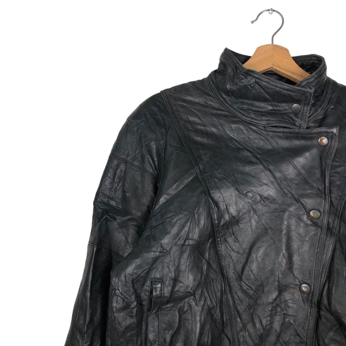 Japanese Brand 🔥Cropped Vintage Leather Jacket Double Breast Abba Japan Size US M / EU 48-50 / 2 - 7 Thumbnail
