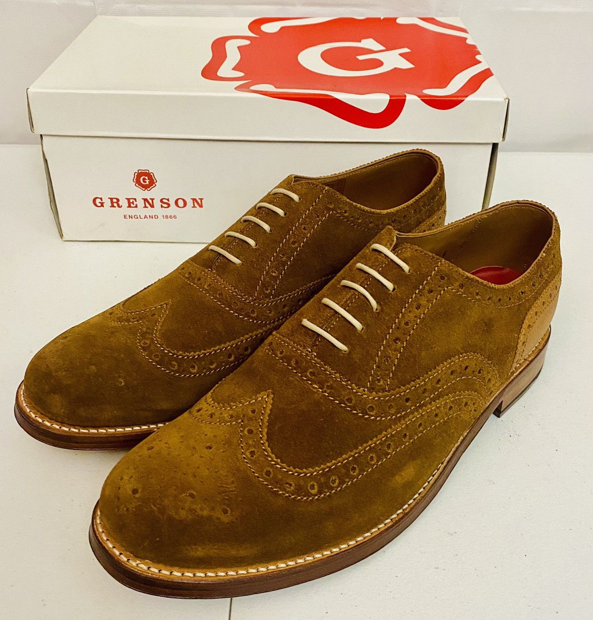 Grenson GRENSON 5033 Stanley Brown Suede Leather Brogue 13 New Size US 13 / EU 46 - 1 Thumbnail