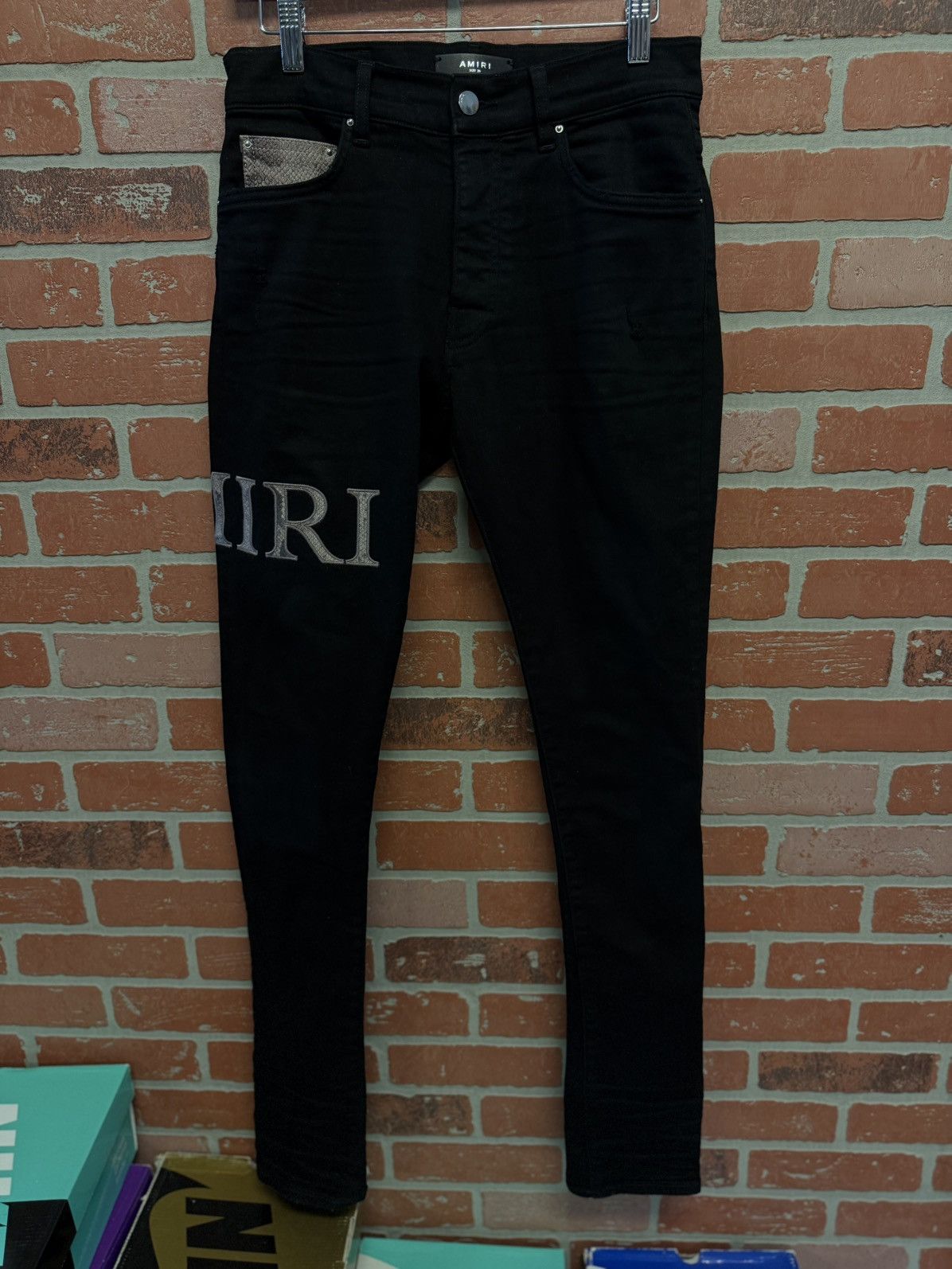 Amiri Amiri Wrap Around SnakeSkin Logo Size 28 🧼 Size US 28 / EU 44 - 4 Thumbnail