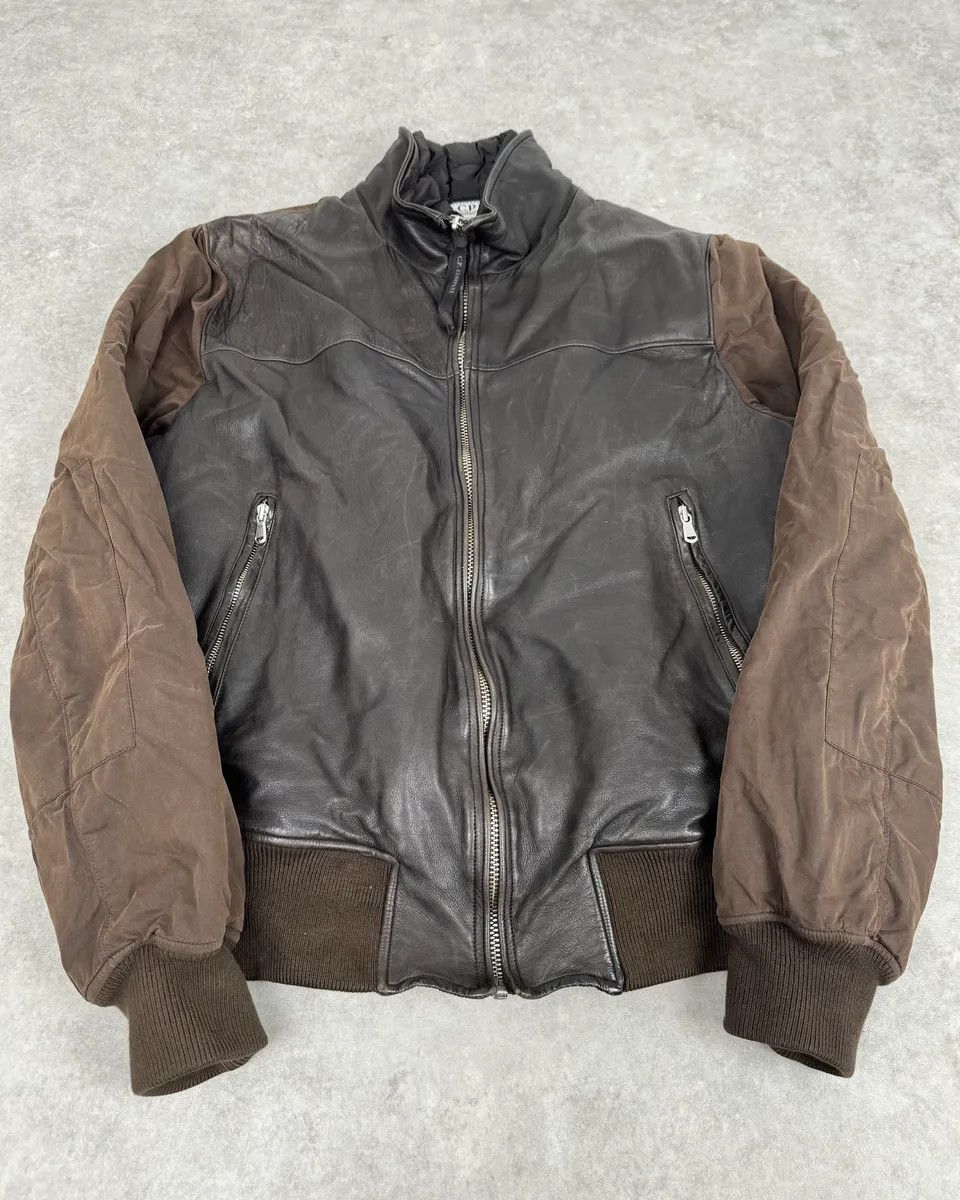 C.P. Company C.P. Company Hybrid Brown Leather Bomber Jacket Size US L / EU 52-54 / 3 - 1 Thumbnail