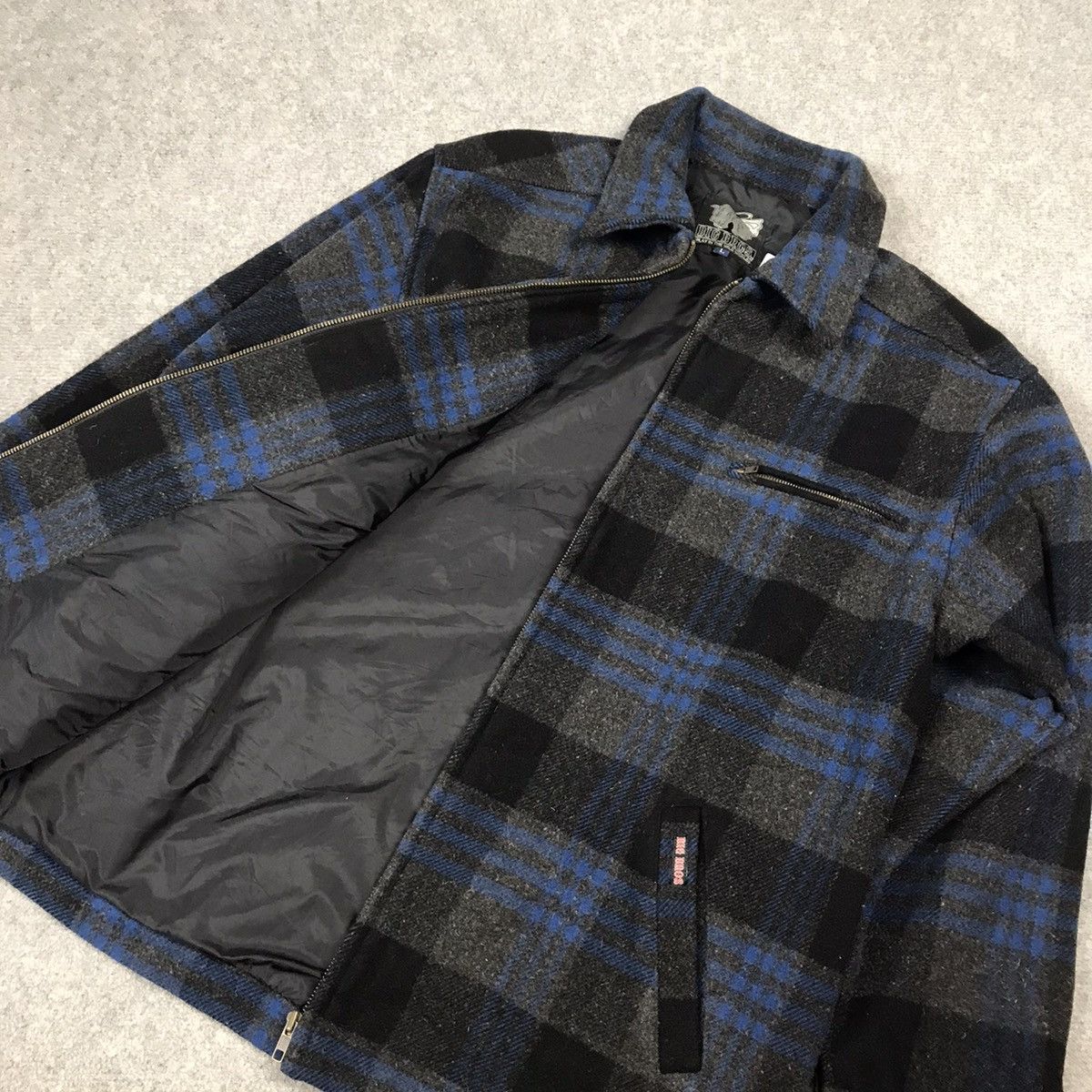 Japanese Brand × Vintage BIG BROS WOOL ZIPPER FLANNEL DESIGN JACKET Size US L / EU 52-54 / 3 - 11 Thumbnail