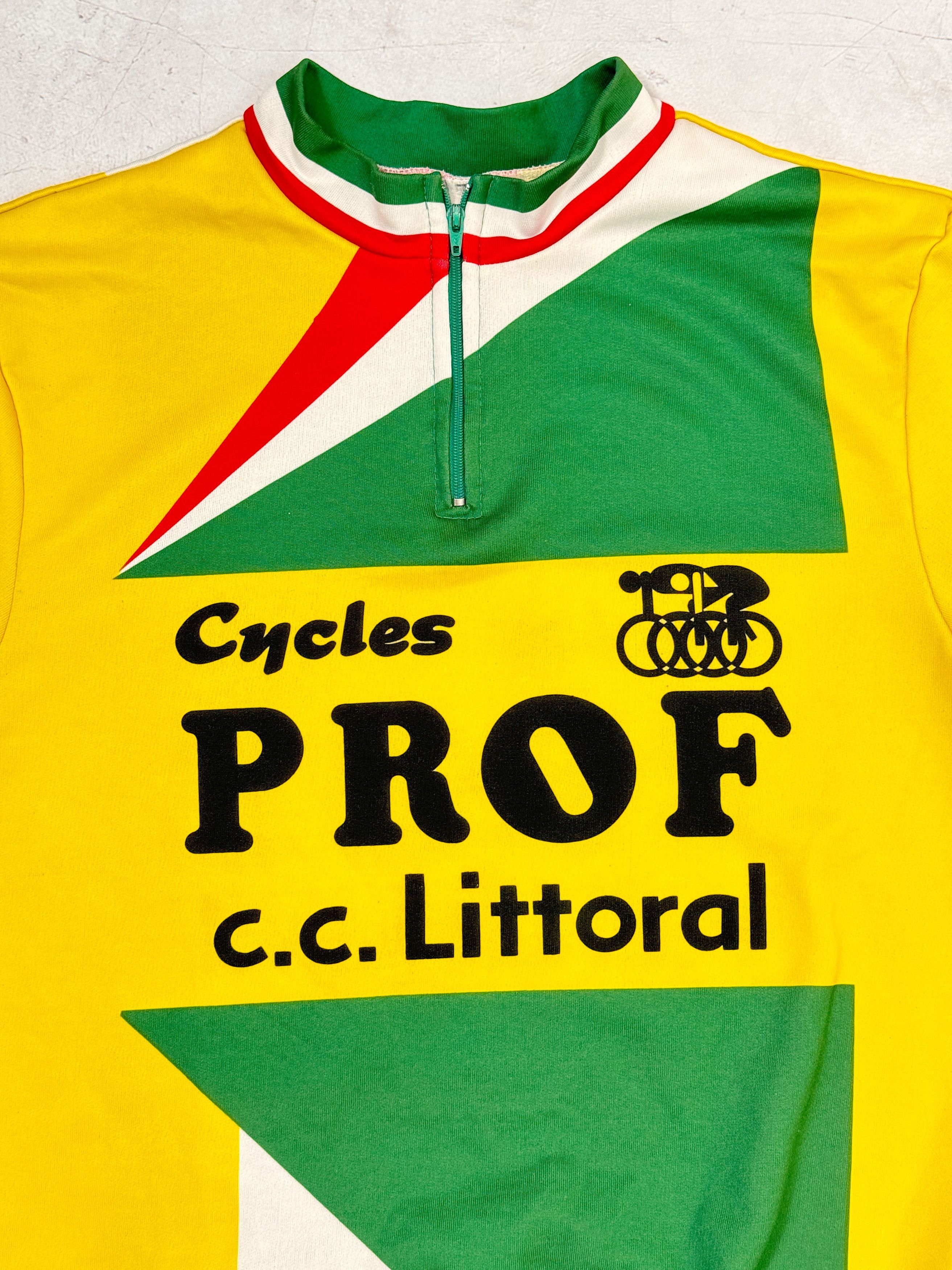 Vintage Vintage Cycling Jersey Prof c.c. Littoral Cycles Size US M / EU 48-50 / 2 - 3 Thumbnail