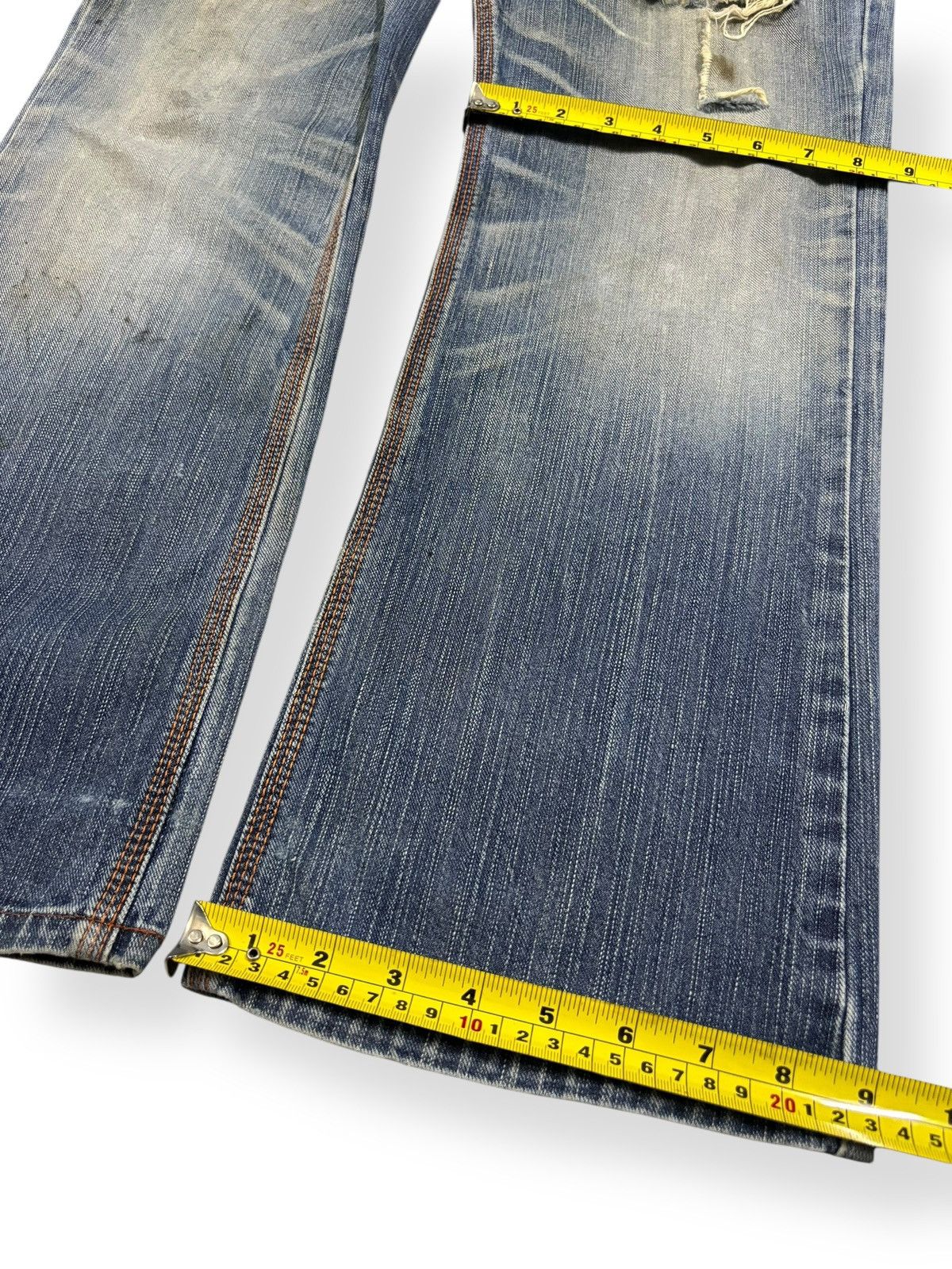 Edwin Vintage Edwin XV Buckle Back Flare Distressed Grunge Jeans Size US 31 - 14 Thumbnail