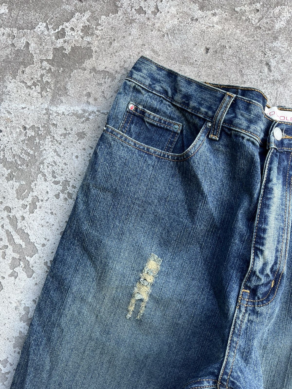 If Six Was Nine × Japanese Brand × Le Grande Bleu (L.G.B.) Vintage Faded Distressed Rick Owens Style Y2K Jeans Denim Size US 34 / EU 50 - 4 Thumbnail