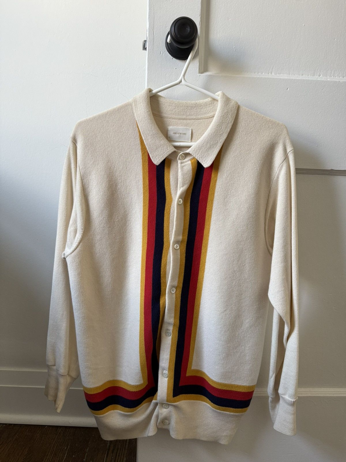 Aime Leon Dore Polo Cardigan (Cream) Size US S / EU 44-46 / 1 - 1 Thumbnail