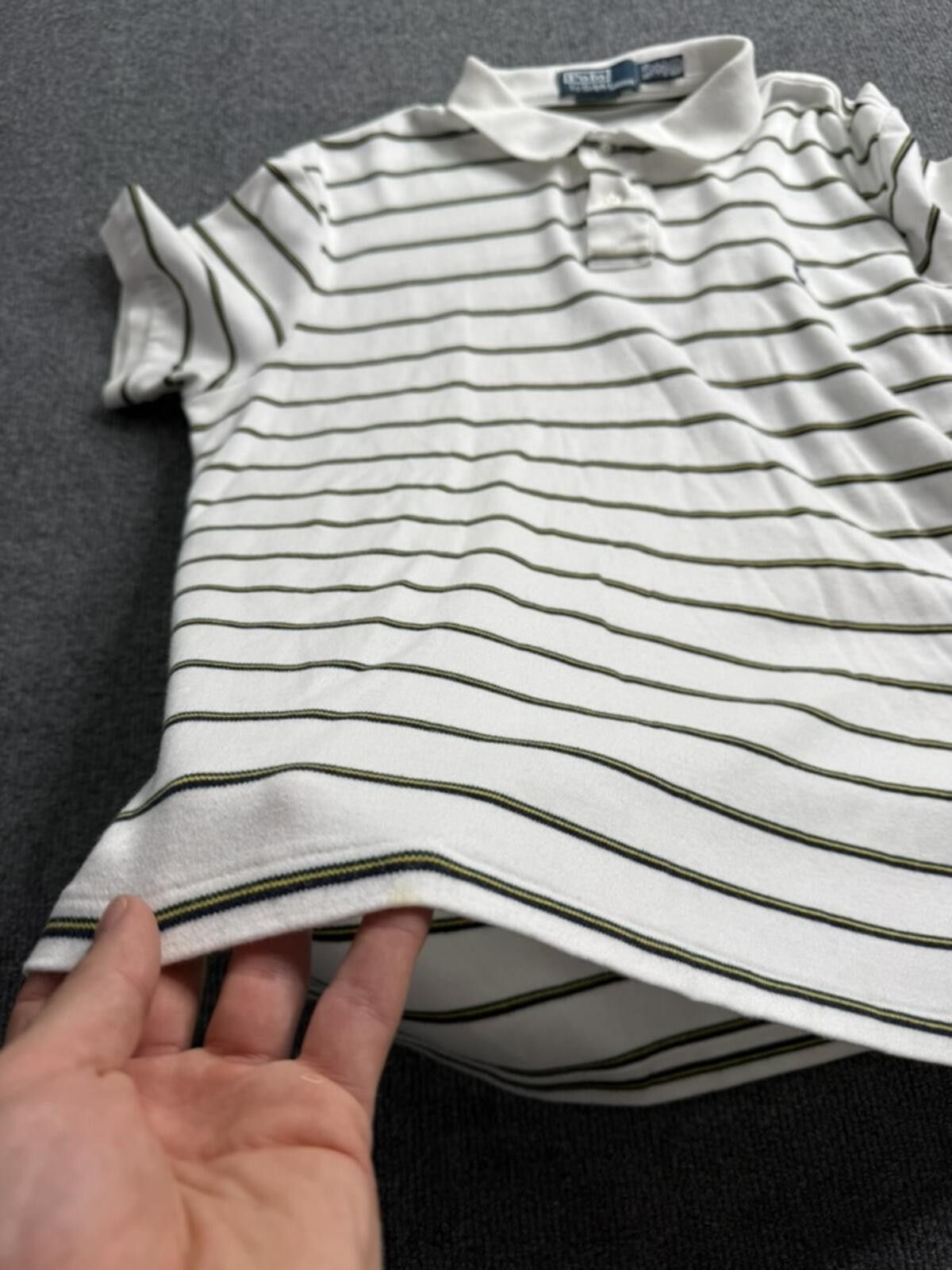 Polo Ralph Lauren Vintage 90s Polo Ralph Lauren Striped Polo Shirt White XL Size US XL / EU 56 / 4 - 8 Thumbnail