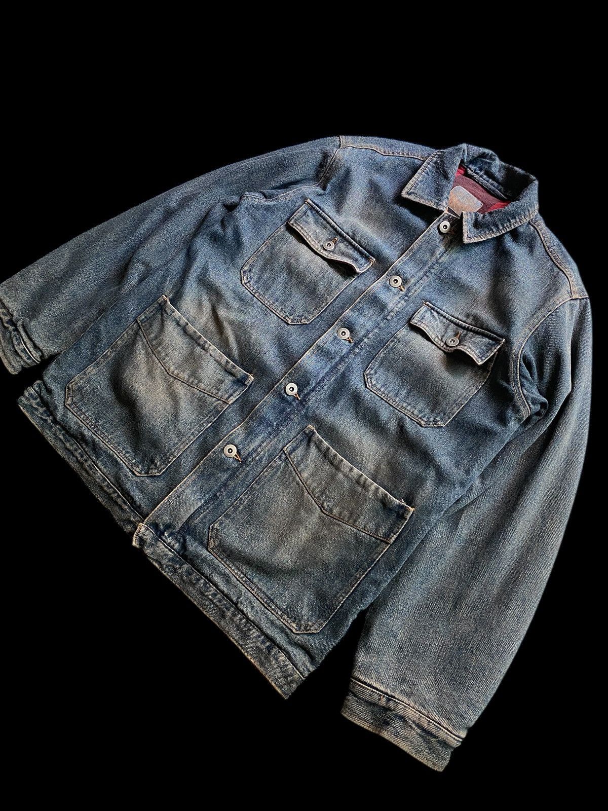 Hysteric Glamour Vintage SIX STAR CHORE DENIM JACKET LINNING PLAID PUNK Size US L / EU 52-54 / 3 - 6 Thumbnail