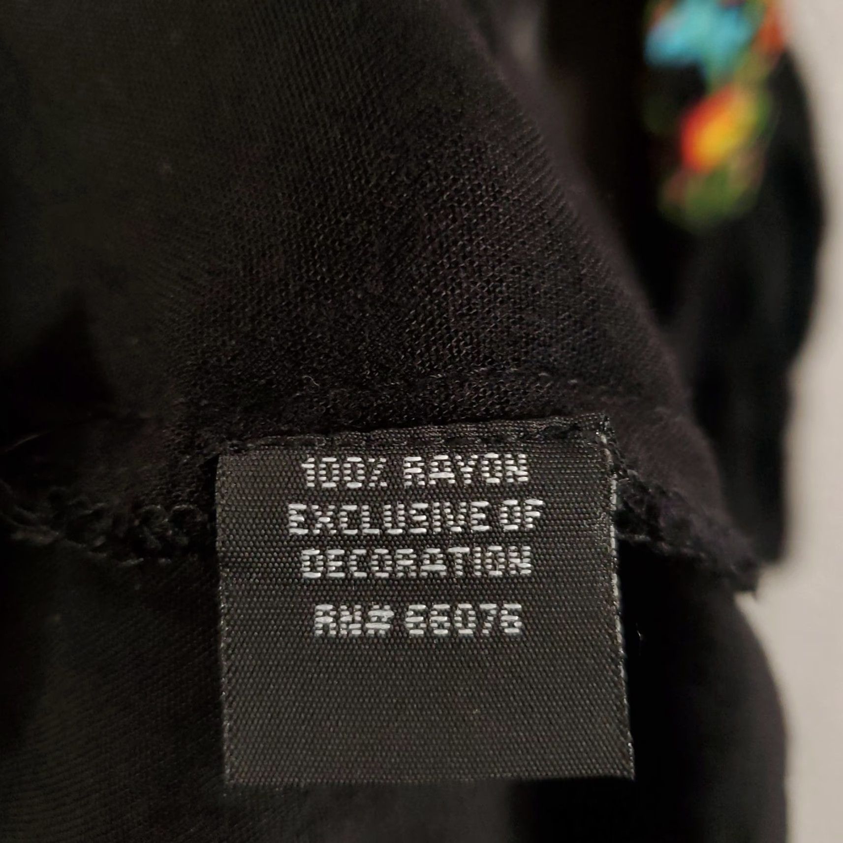 Vintage Raviya Womens Black Boho Blouse Medium 3/4 Sleeve Embroidered Floral Boat Neck Tunic Size M / US 6-8 / IT 42-44 - 7 Thumbnail