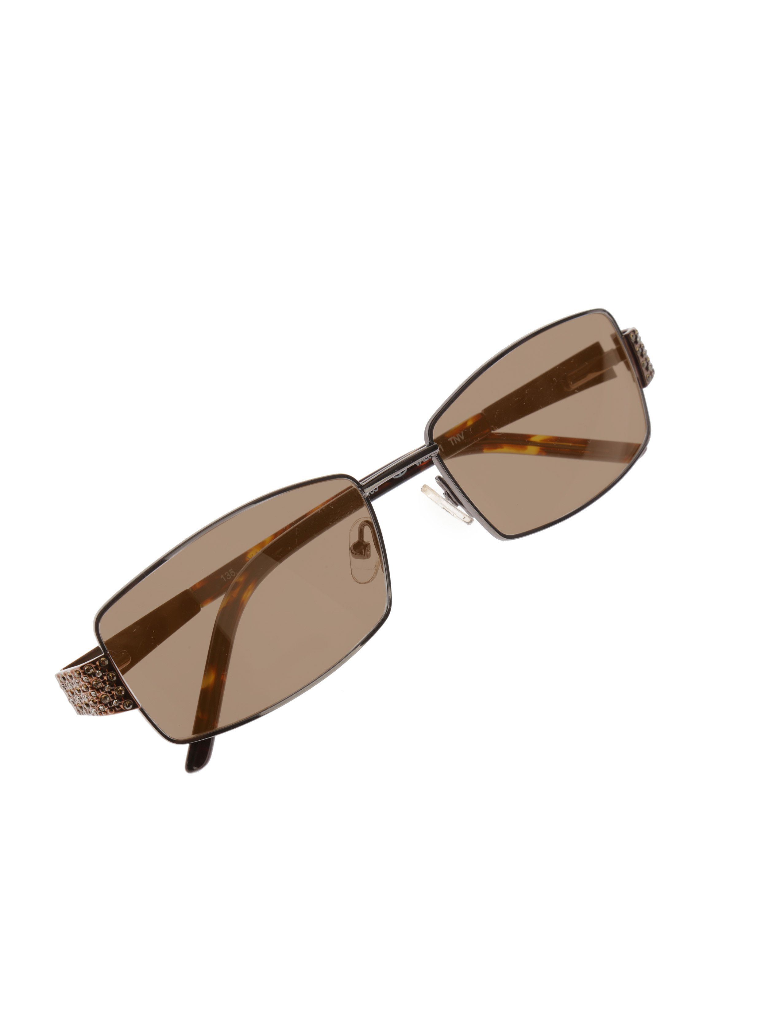 Valentino Valentino '90s Crystal Rectangular Frame Sunglasses Brown Size ONE SIZE - 2 Thumbnail