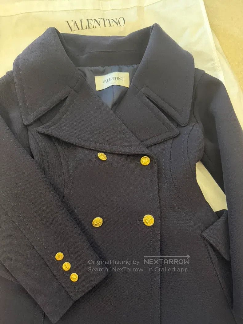 Valentino Valentino Black double-breasted coat Size L / US 10 / IT 46 - 2 Thumbnail
