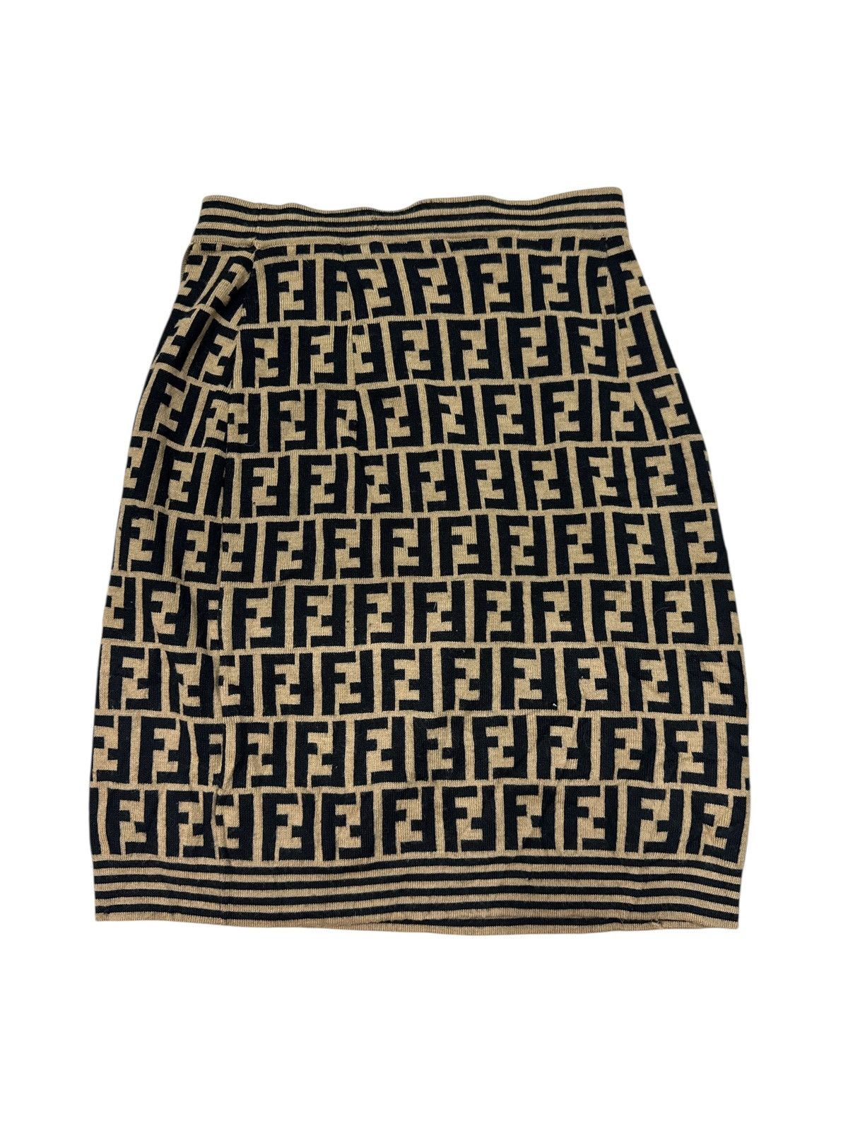 Fendi FENDI ZUCCA MONOGRAM WOOL MID LENGTH SKIRT Size 27" / US 4 / IT 40 - 2 Thumbnail