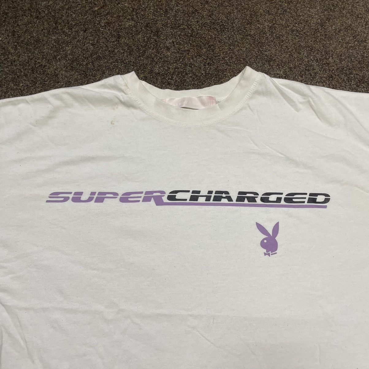 Vintage Y2K Supercharged Graphic Tee Sun Faded Streetwear Slim L Size US L / EU 52-54 / 3 - 2 Thumbnail