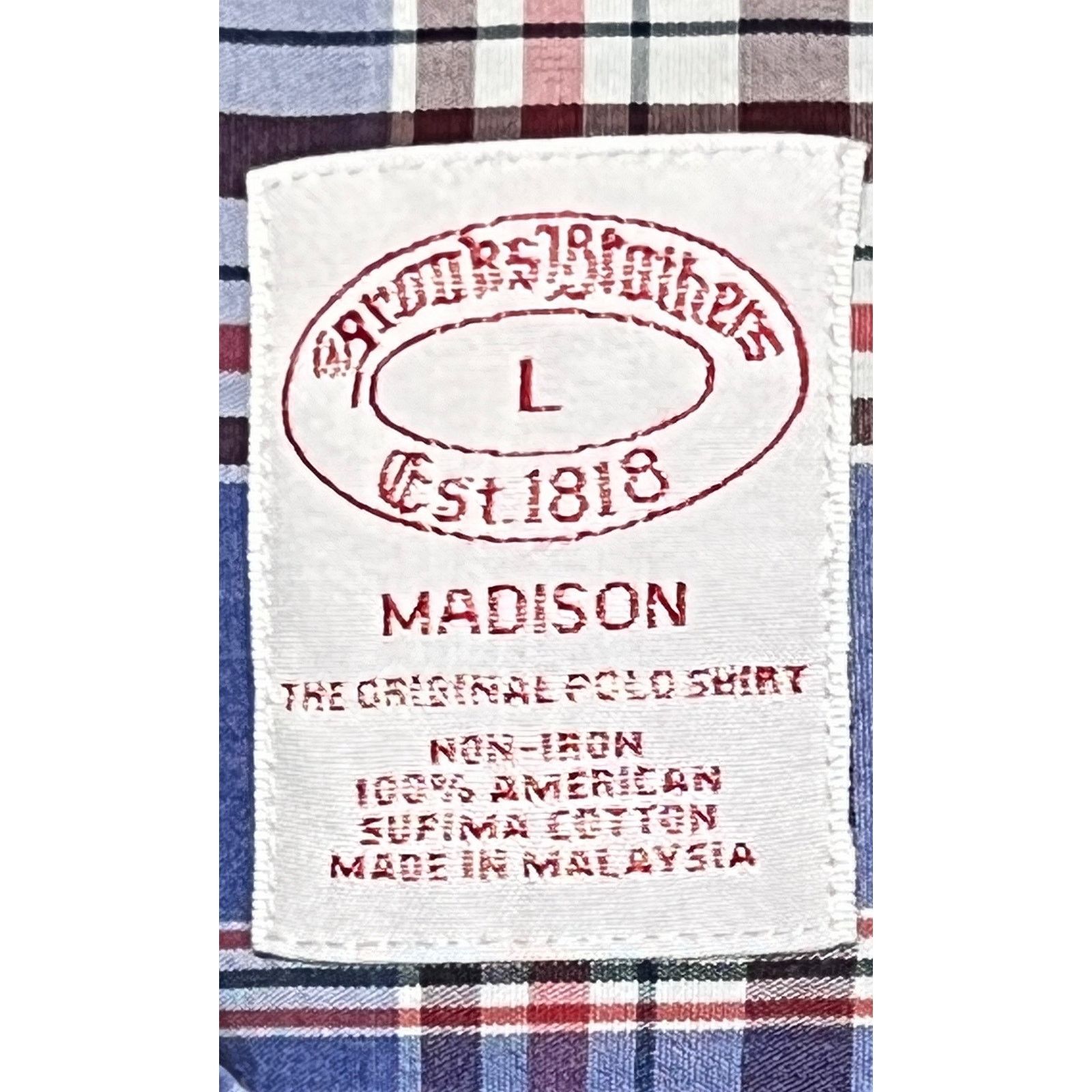 Brooks Brothers Brooks Brothers Madison Blue Red Plaid Cotton Shirt Size L Size US L / EU 52-54 / 3 - 3 Thumbnail