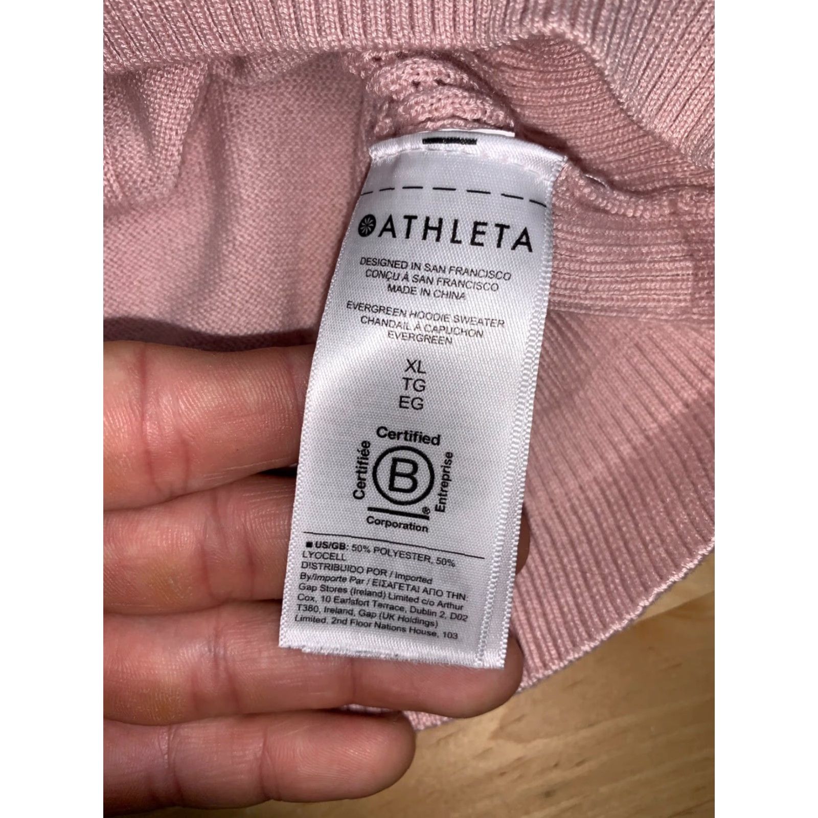 Athleta Athleta Hoodie Womens XL Light Pink Pullover Drawstring 10527 Size XL / US 12-14 / IT 48-50 - 3 Thumbnail