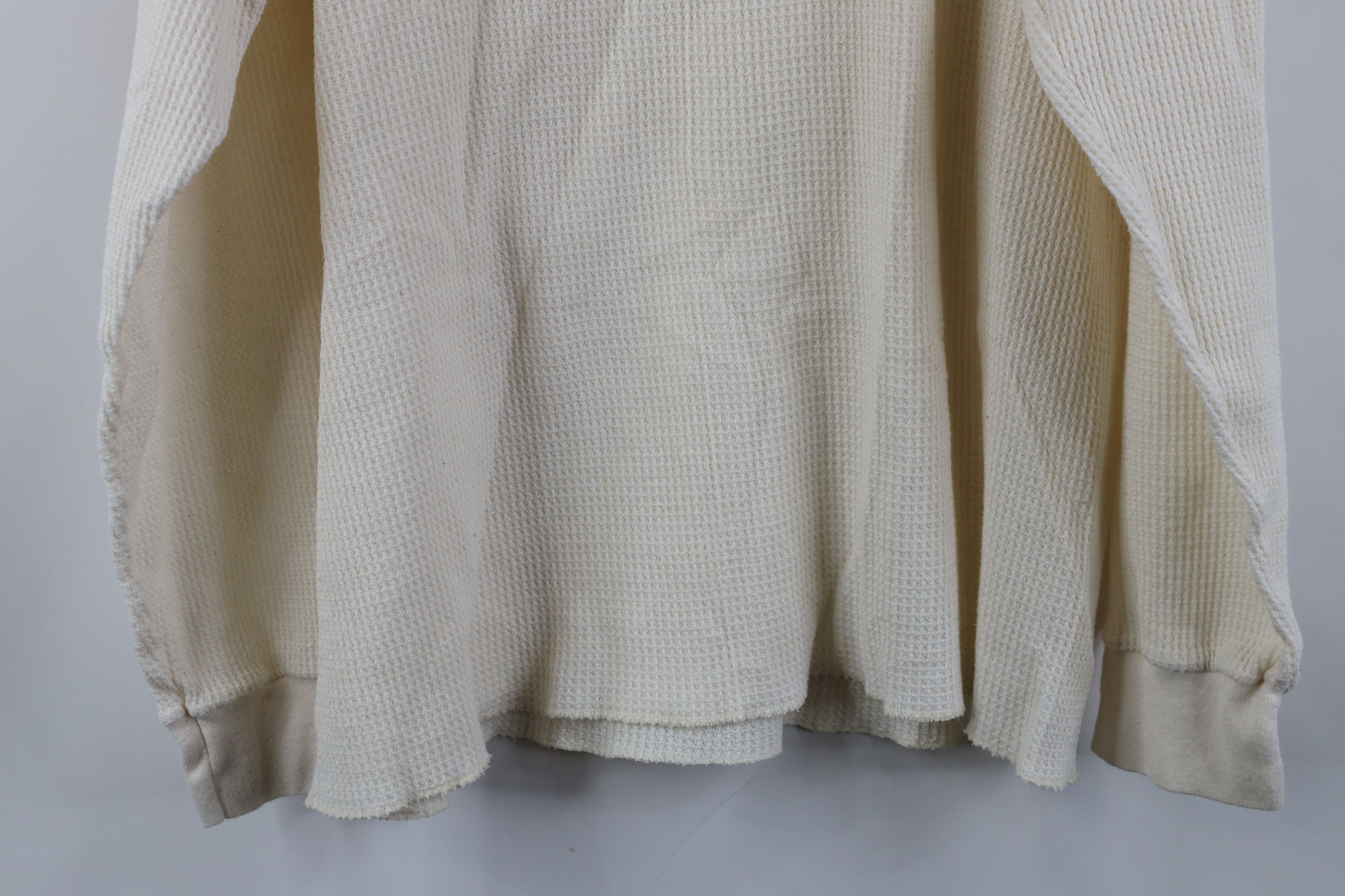 Vintage Vintage 90s Y2K Streetwear Knit Long Sleeve T-Shirt Cream Size US XXL / EU 58 / 5 - 11 Thumbnail