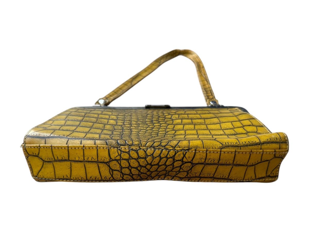 Guess Vintage GUESS Croc Kisslock Genuine Leather Shoulder Bag Size ONE SIZE - 6 Thumbnail