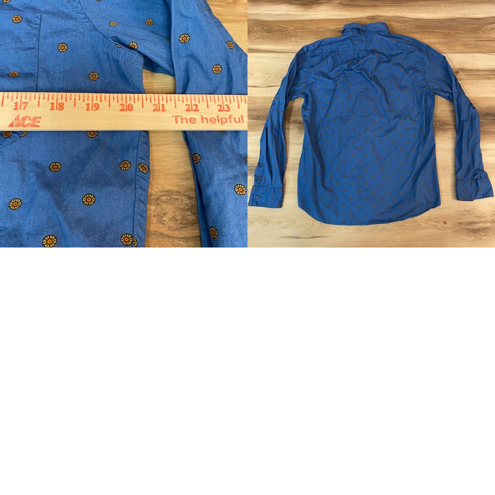 J.Crew J.CREW Shirt Mens M Slim Fit Blue Floral Dot Cotton Button-Down Long Sleeve Size US M / EU 48-50 / 2 - 8 Thumbnail
