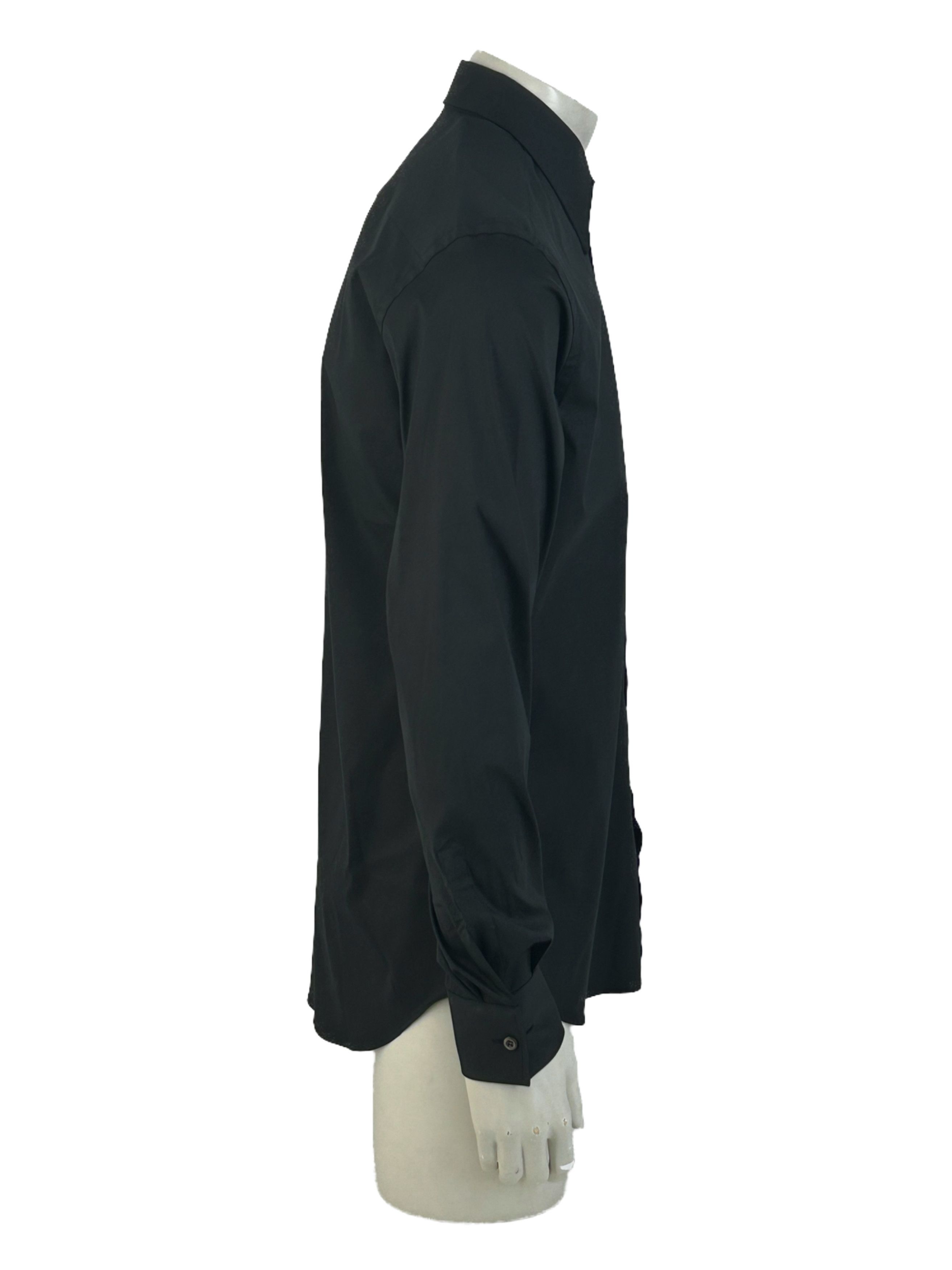 C.P. Company PRADA BLACK POPELINE STRETCH DRESS SHIRT SIZE 39 Size US L / EU 52-54 / 3 - 2 Thumbnail