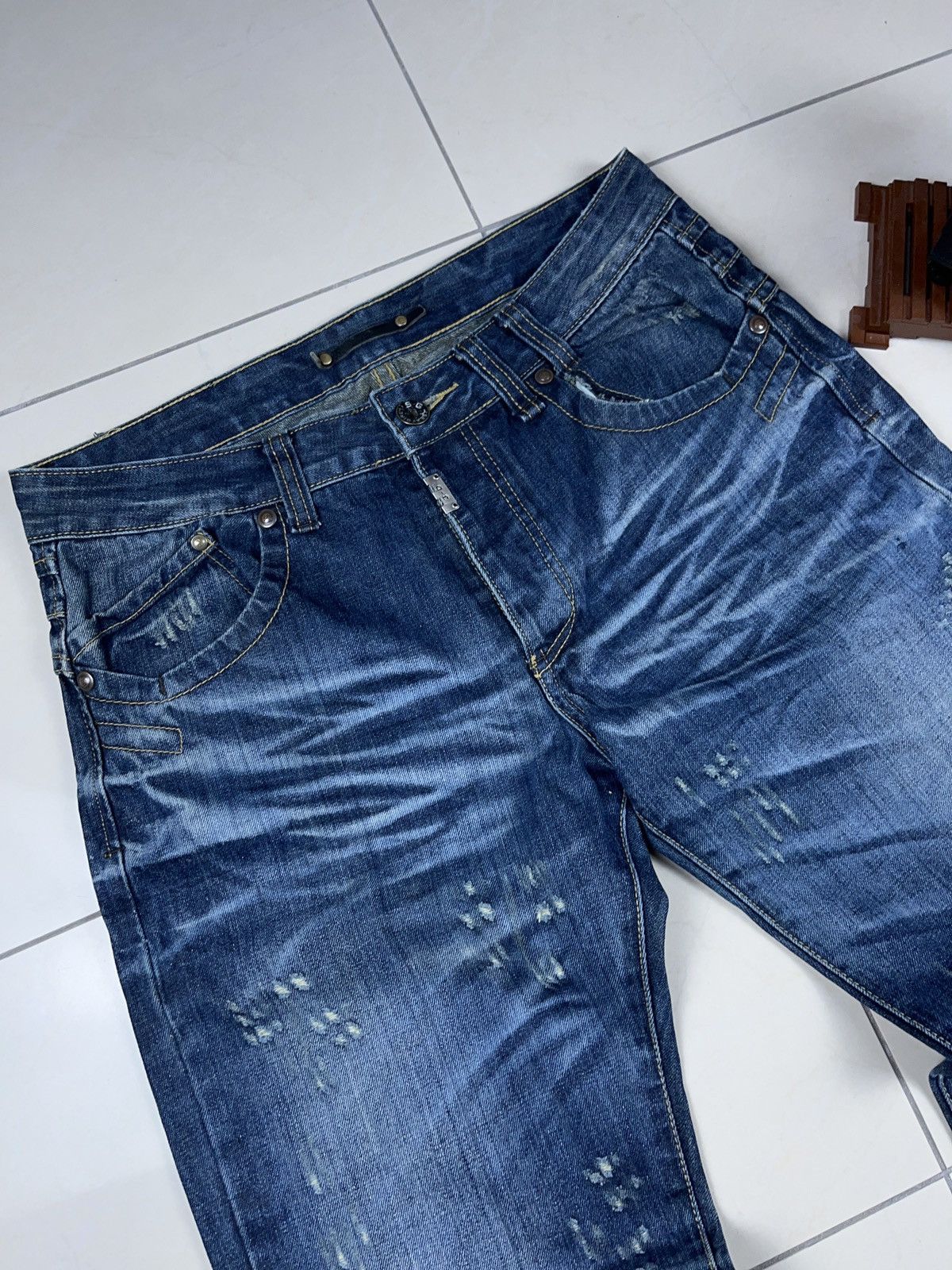 Japanese Brand × Vintage ➕ vintage distressed avant garde loose jeans y2k Size US 34 / EU 50 - 3 Thumbnail