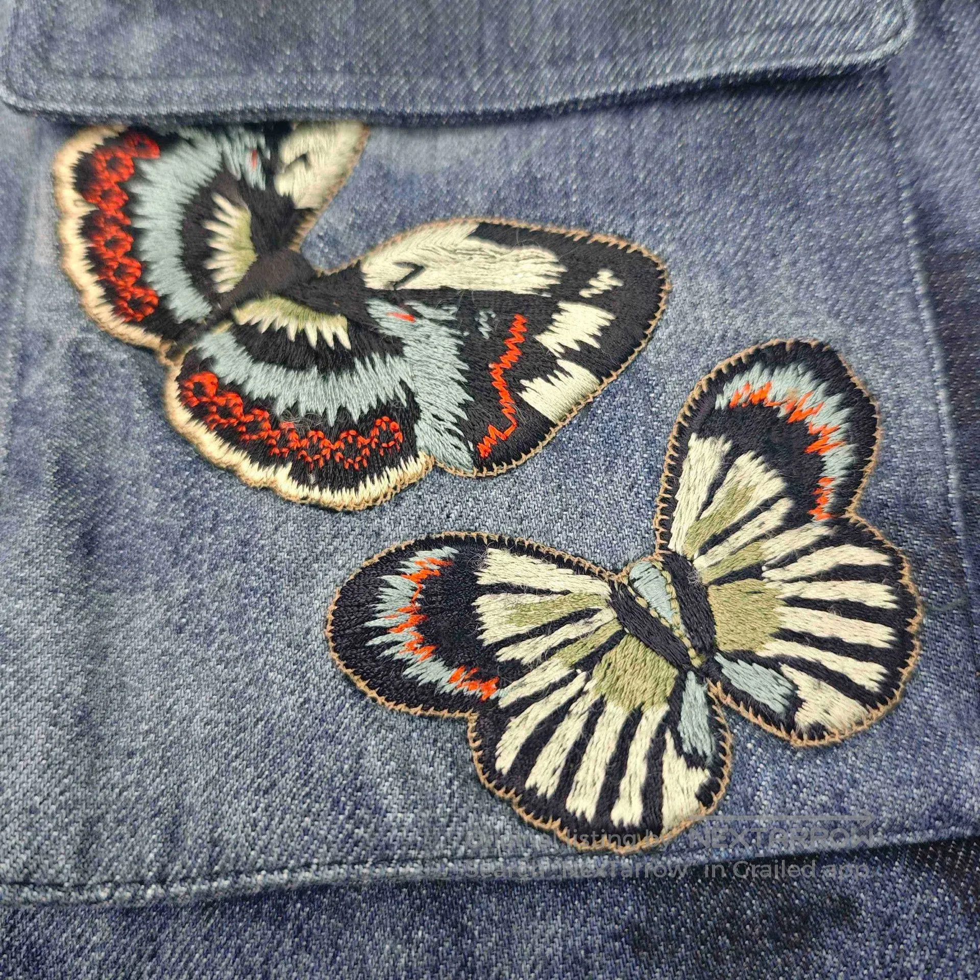 Valentino Valentino Butterfly Embroidery Denim Jacket. Size S / US 4 / IT 40 - 7 Thumbnail