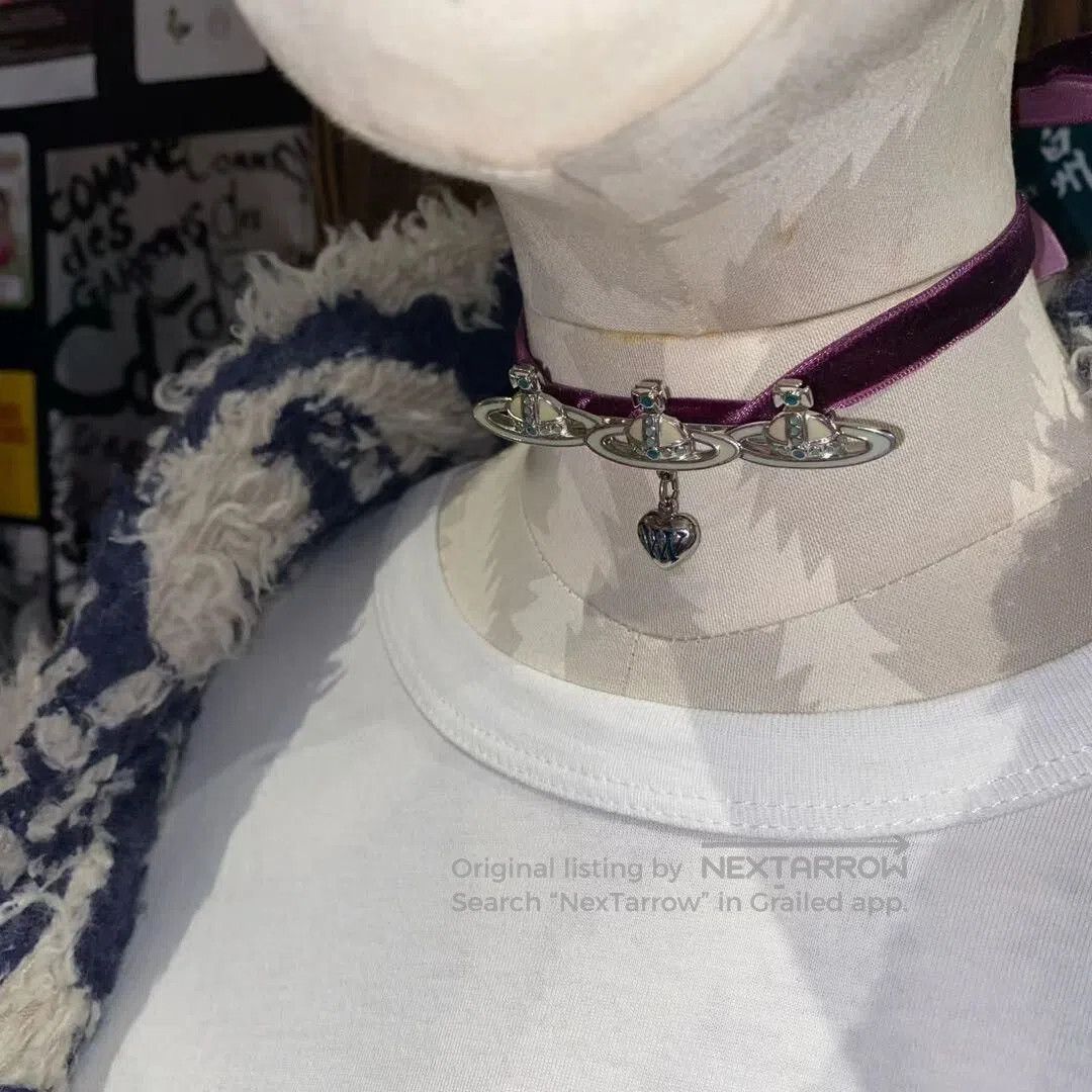 Vivienne Westwood Vivienne Westwood Saturn Heart Choker Necklace. Size ONE SIZE - 2 Thumbnail