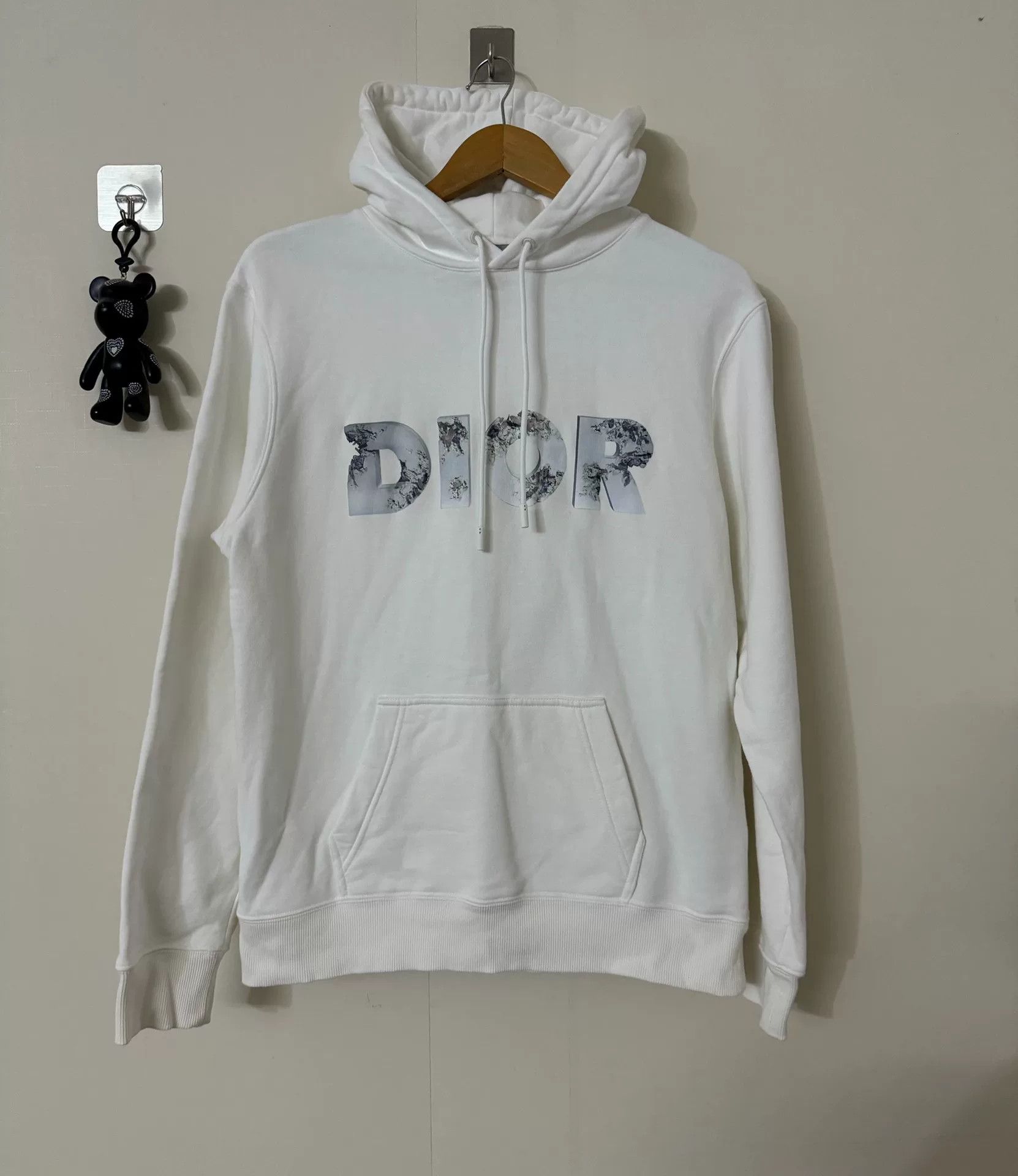 Dior dior logo graphic white hoodie Size S / US 4 / IT 40 - 1 Thumbnail