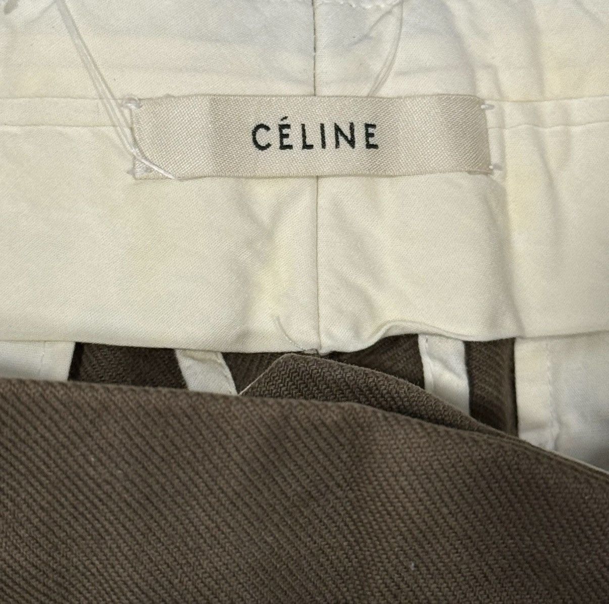 Celine Celine Modele Depose Olive Green Wide Leg High Waisted 42 FR Size 30" / US 8 / IT 44 - 4 Thumbnail