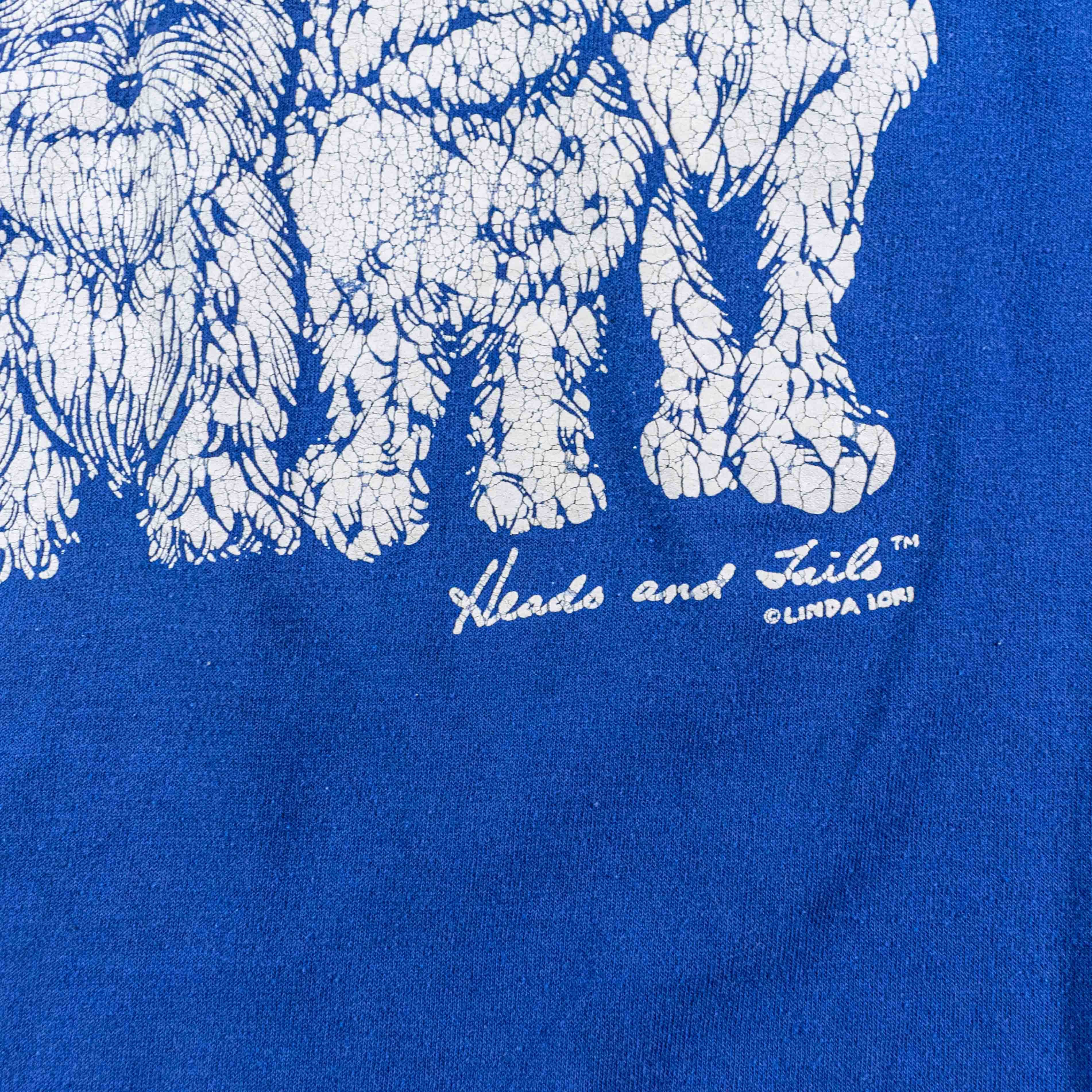 Vintage Dogs T-Shirt Linda Lori Heads & Tails 90s Graphic Art Size US L / EU 52-54 / 3 - 13 Thumbnail