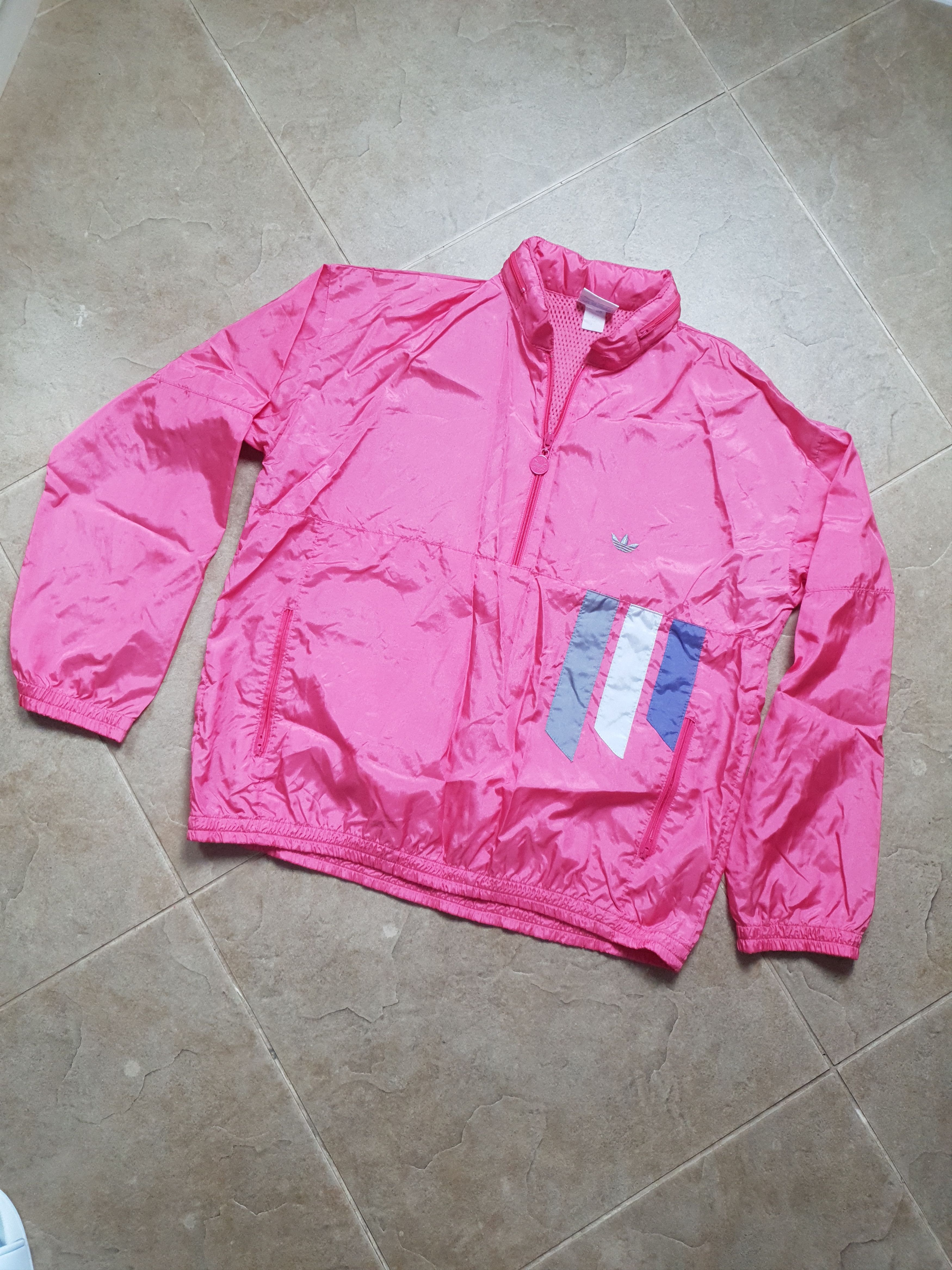 Adidas Vintage Women's 80s 90s Adidas Windbreaker Jacket Pink Size L / US 10 / IT 46 - 8 Thumbnail