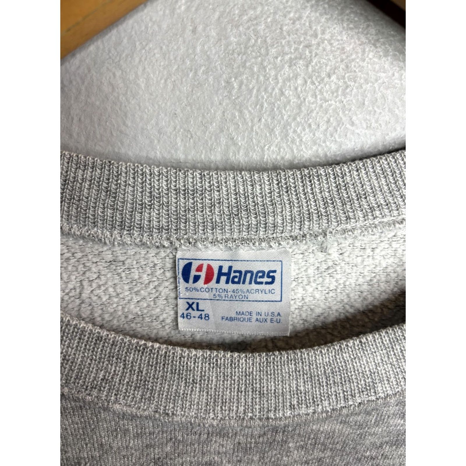Hanes VINTAGE Hanes Sweatshirt Mens XL Gray Top Gun Crewneck 80s Graphic Print Fighter Weapons School 50/46/4 Cotton Acrylic Rayon USA Size US XL / EU 56 / 4 - 5 Thumbnail