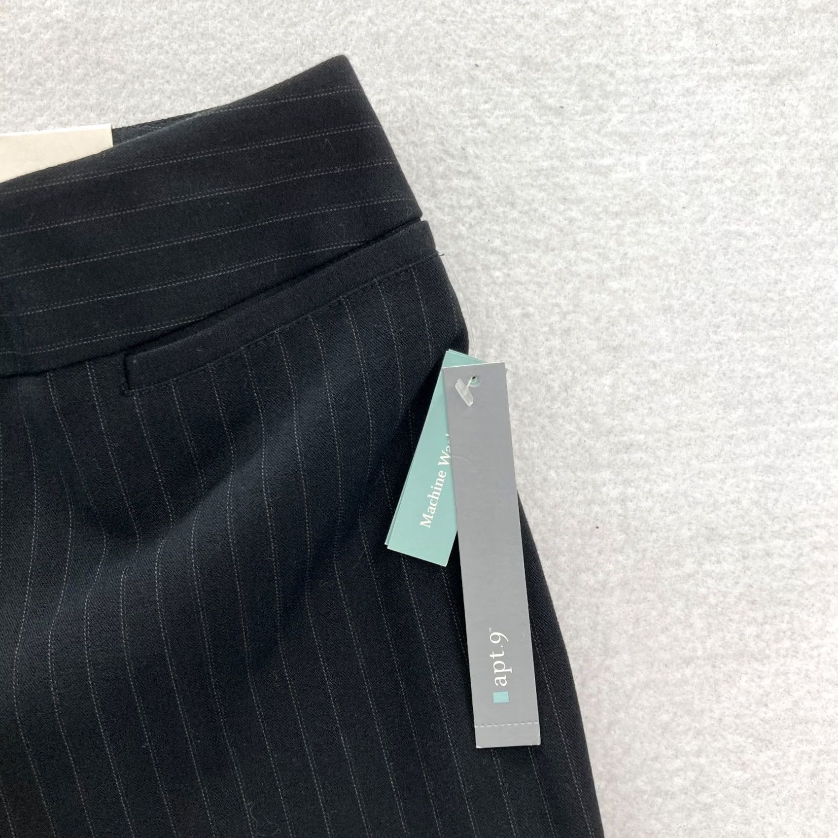 Apt. 9 Apt. 9 Maxwell Dress Pants Women's 4 Black Striped Stretch Fabric Relaxed Fit Pants Size 28" / US 6 / IT 42 - 4 Thumbnail