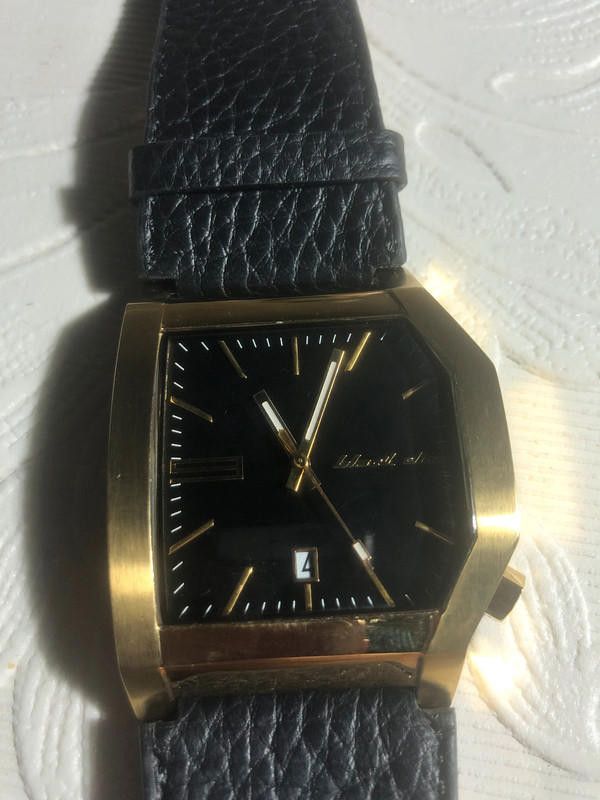Designer Black Dice Analogue black gold Watch Size ONE SIZE - 1 Thumbnail