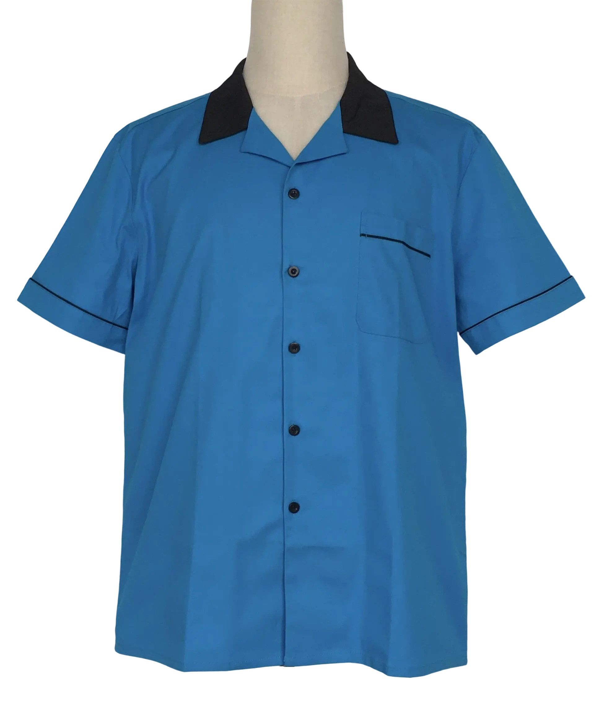 Other Blue-Short Sleeve Bowling Shirts Pocket Casual Clothing Size US XL / EU 56 / 4 - 1 Thumbnail