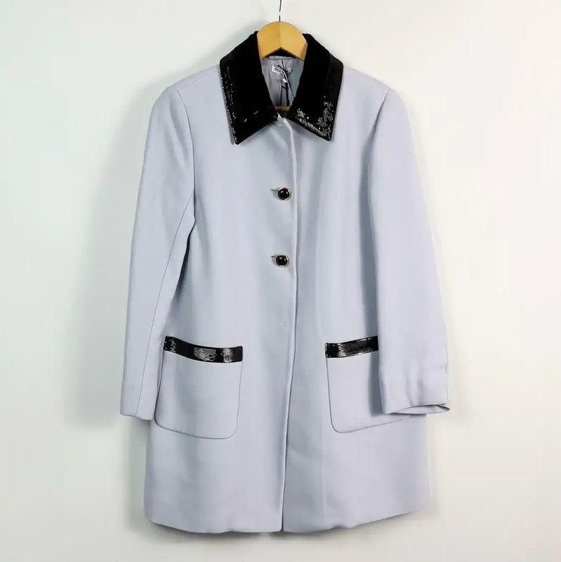Miu Miu Miu Miu Women's Blue Wool Coat 0089 Size ONE SIZE - 1 Thumbnail