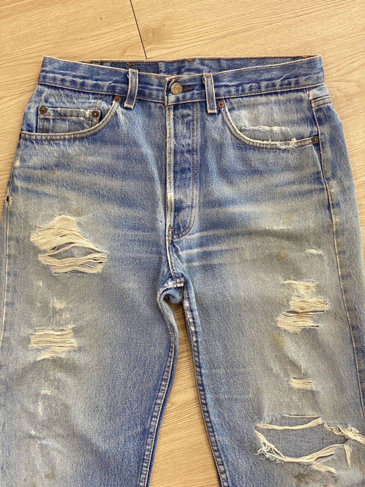 Levi's Vintage Clothing Vintage 90s Levis 501 Mud Wash Faded Distressed Style Jeans Size US 31 - 2 Thumbnail