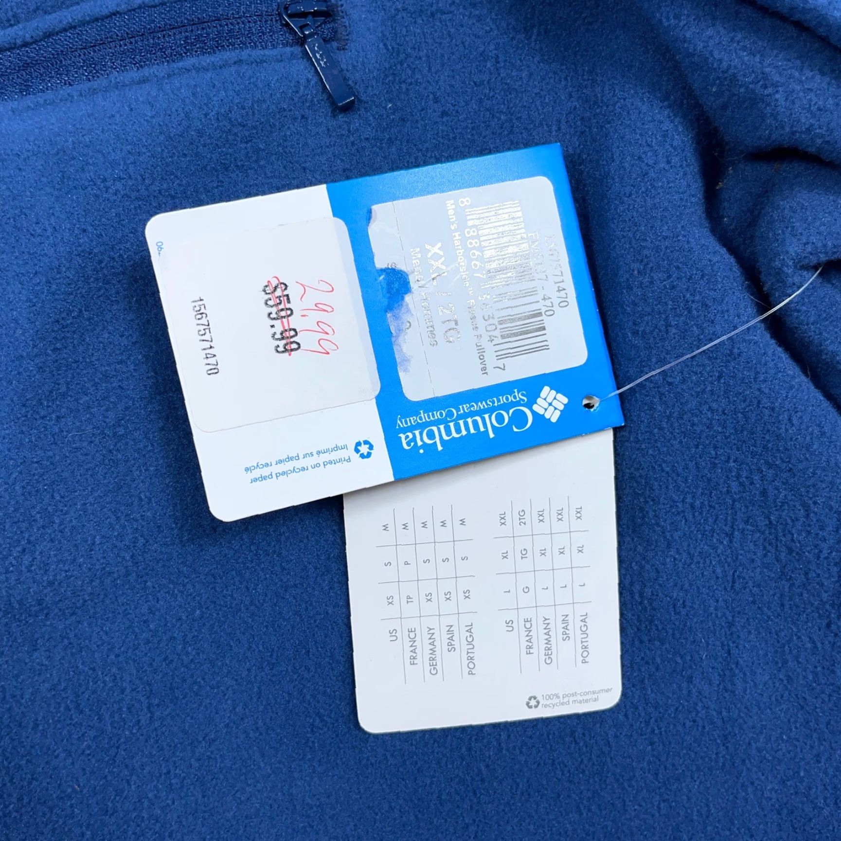 Vintage Columbia Sweater Men 2XL Fleece Pullover Blue Solid Logo Harborside Embroidered Casual Modern Outdoor Golf Vintage: No Size US XXL / EU 58 / 5 - 3 Thumbnail