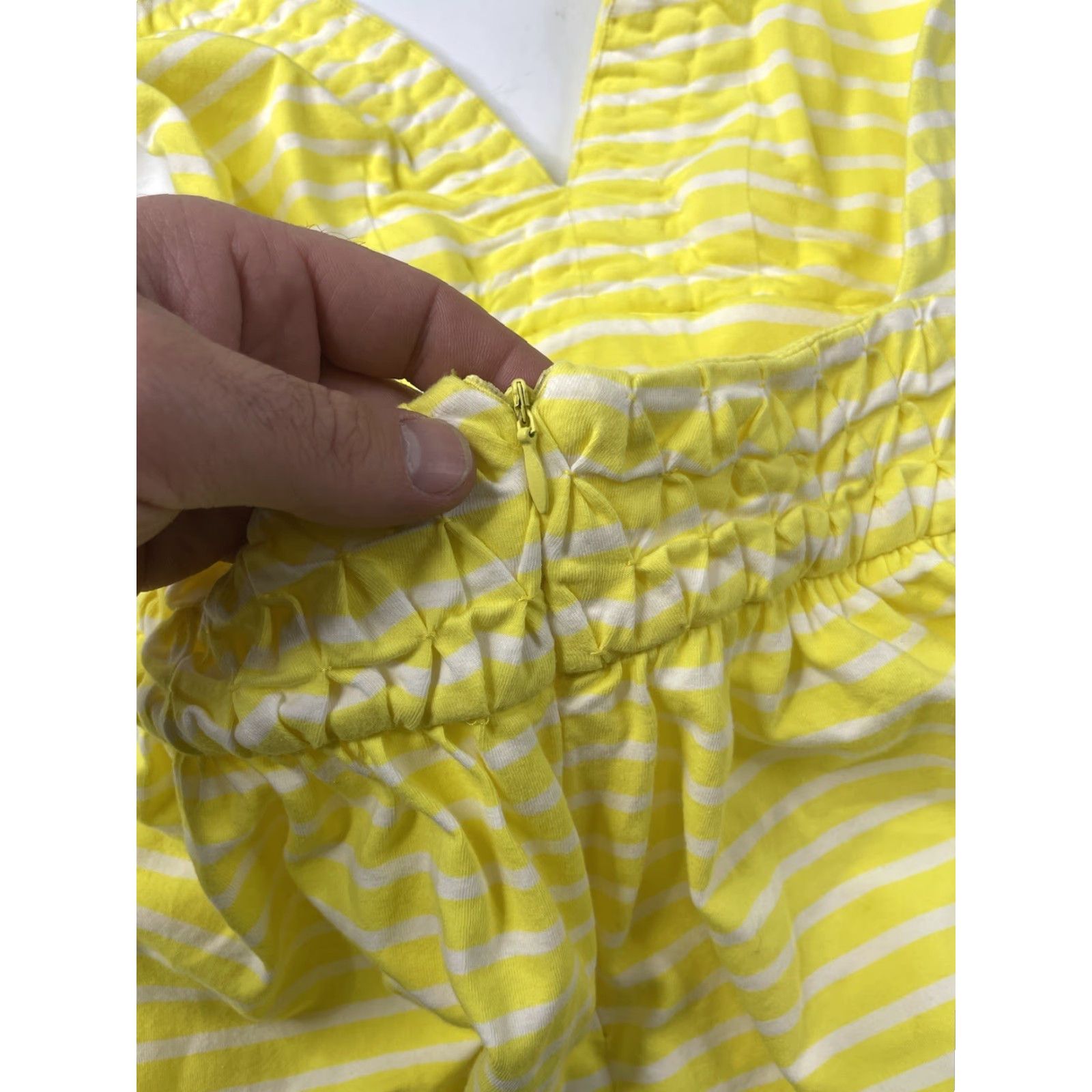 MILLY Milly Womens Dress Petite P Halter Yellow Striped Empire Waist Knee Length Sleeveless Short Multicolor Cotton Blend Sheath Casual Size S / US 4 / IT 40 - 5 Thumbnail