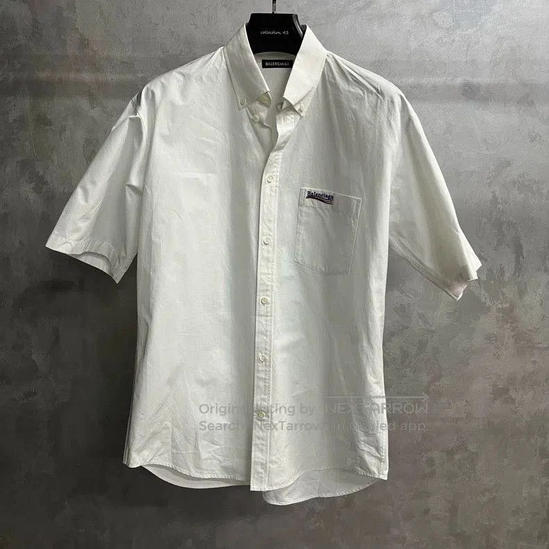 Balenciaga Balenciaga White Embroidered Coke Shirt. Size US S / EU 44-46 / 1 - 1 Thumbnail