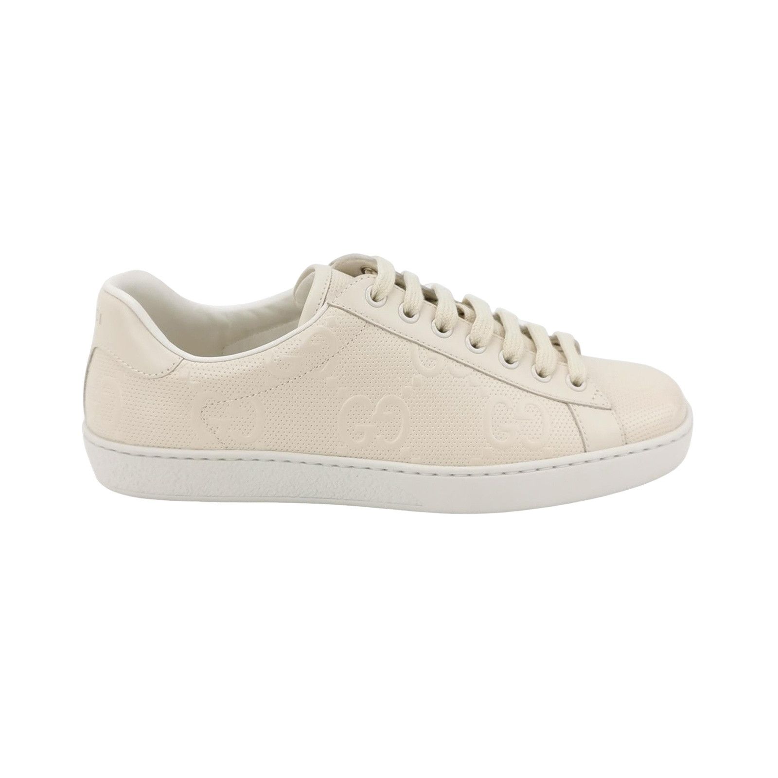 Gucci Gucci Ace Embossed Monogram Leather Sneakers 39.5 Size US 6 / EU 39 - 1 Thumbnail