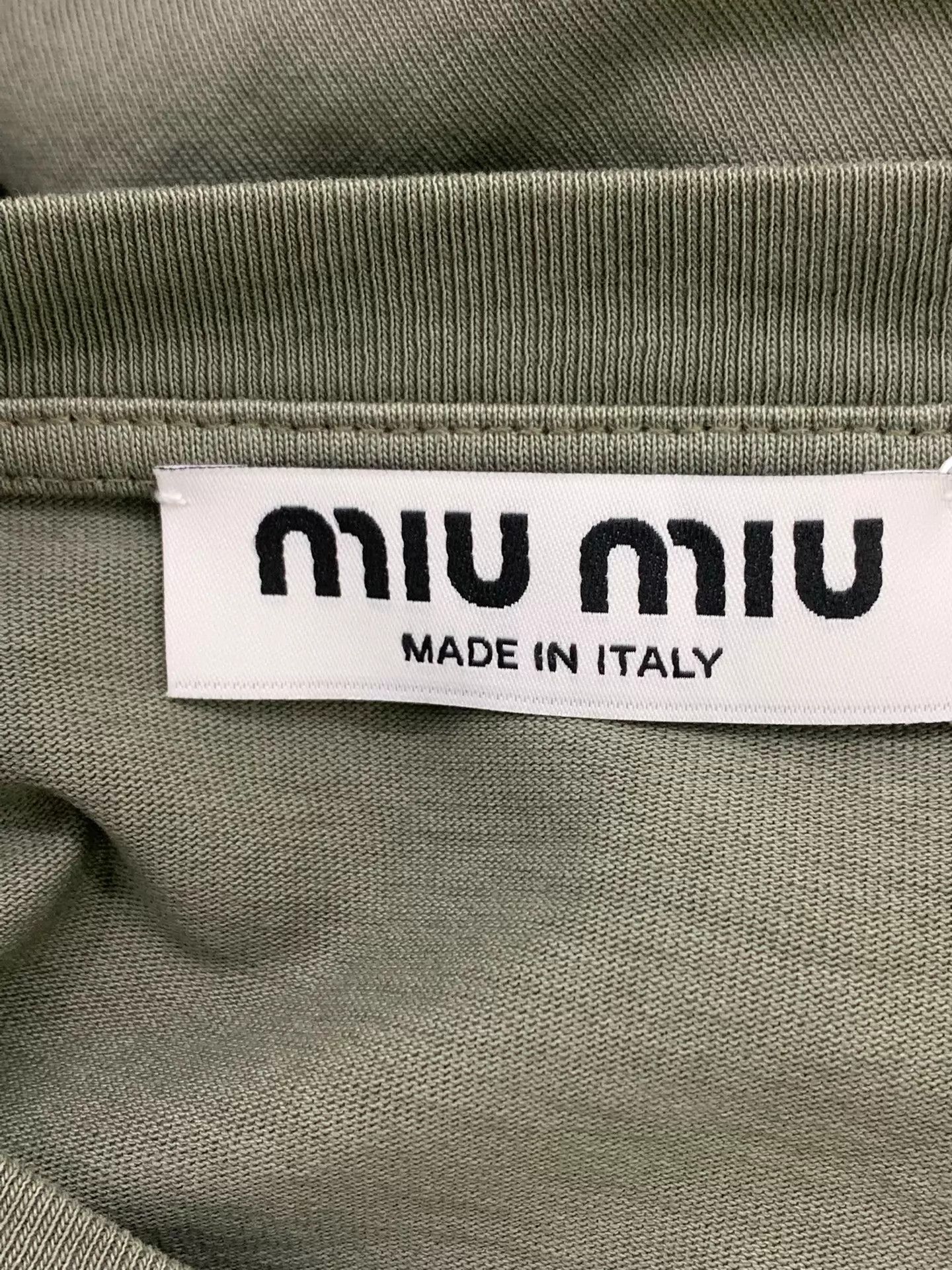 Miu Miu MIU MIU Green Logo Long Sleeve Top Size S New Size S / US 4 / IT 40 - 4 Thumbnail