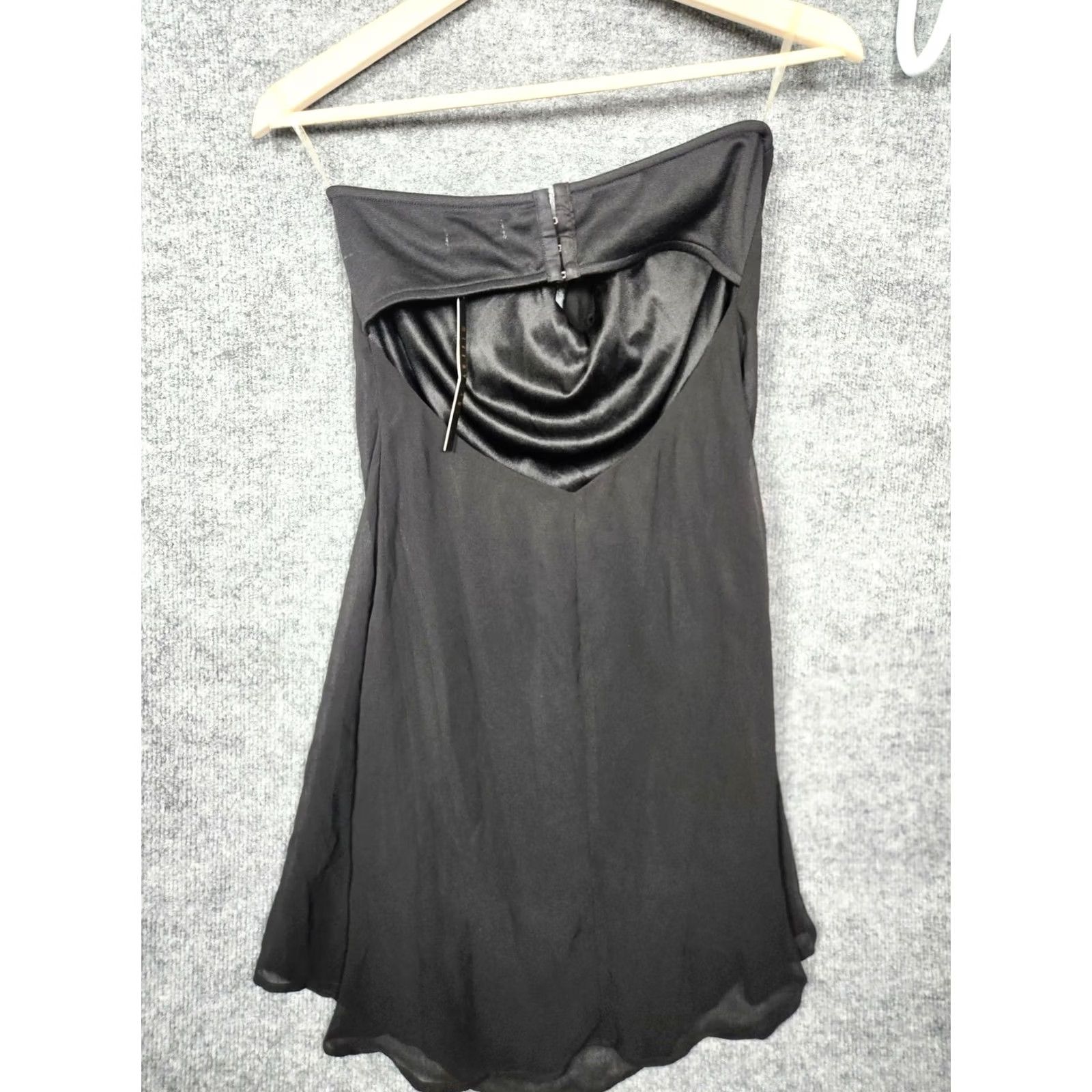 Avenue Miss Avenue Womens Large Black Strapless Chiffon Overlay Party Cocktail Dress Size L / US 10 / IT 46 - 6 Thumbnail