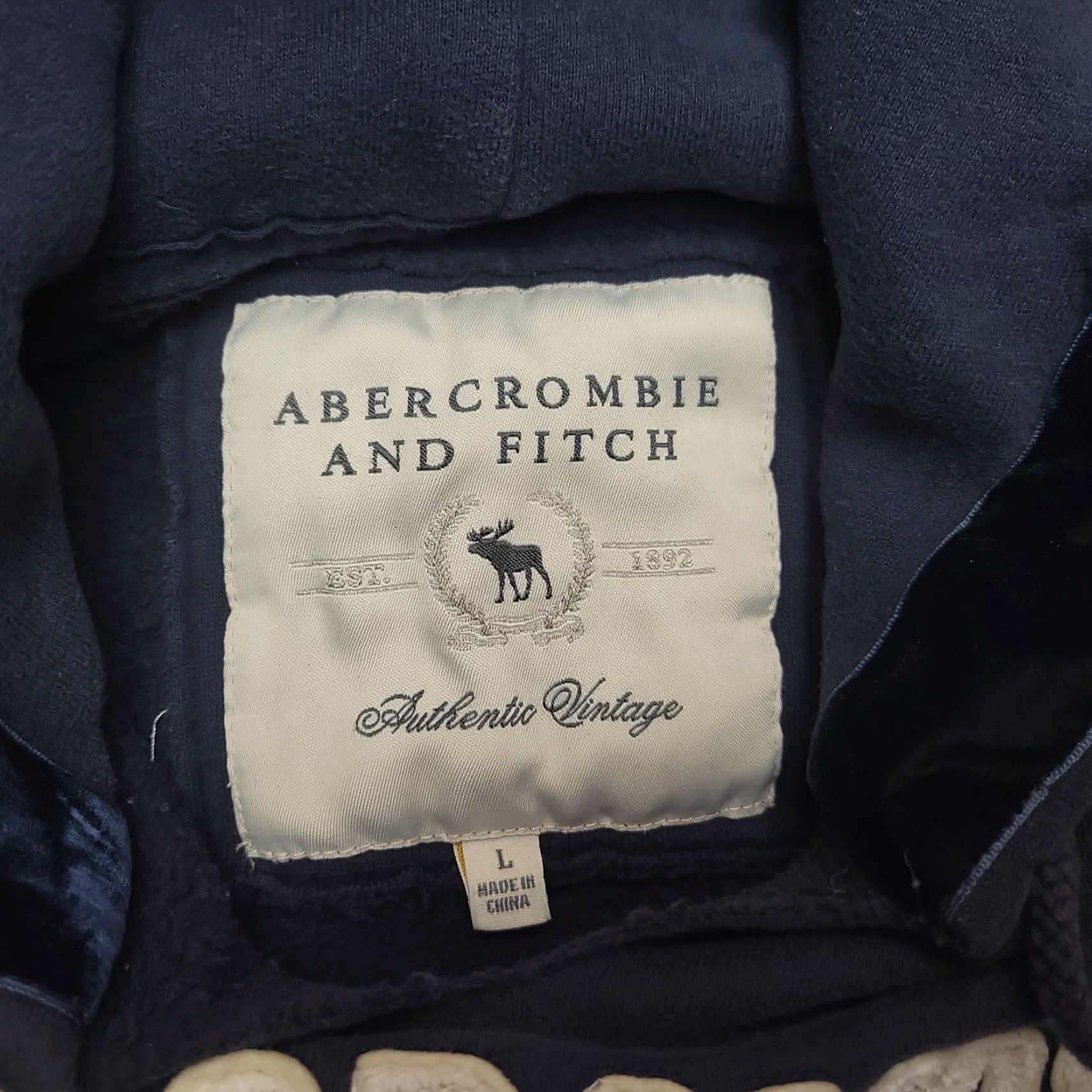 Abercrombie & Fitch VINTAGE Abercrombie & Fitch Hoodie Womens L Blue Cropped Hooded Sweatshirt Y2K Size L / US 10 / IT 46 - 4 Thumbnail