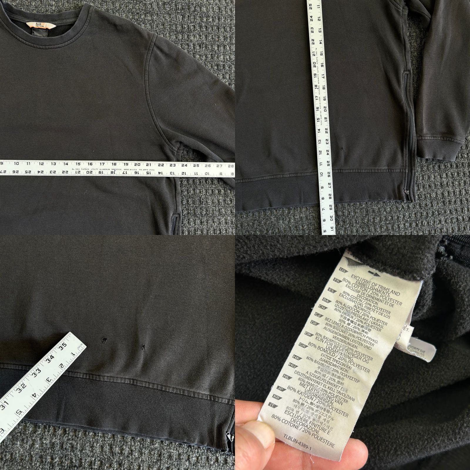 Vintage 511 Tactical Sweatshirt Men Large Black Pullover Graphic Double Sided Crewneck Size US L / EU 52-54 / 3 - 8 Thumbnail