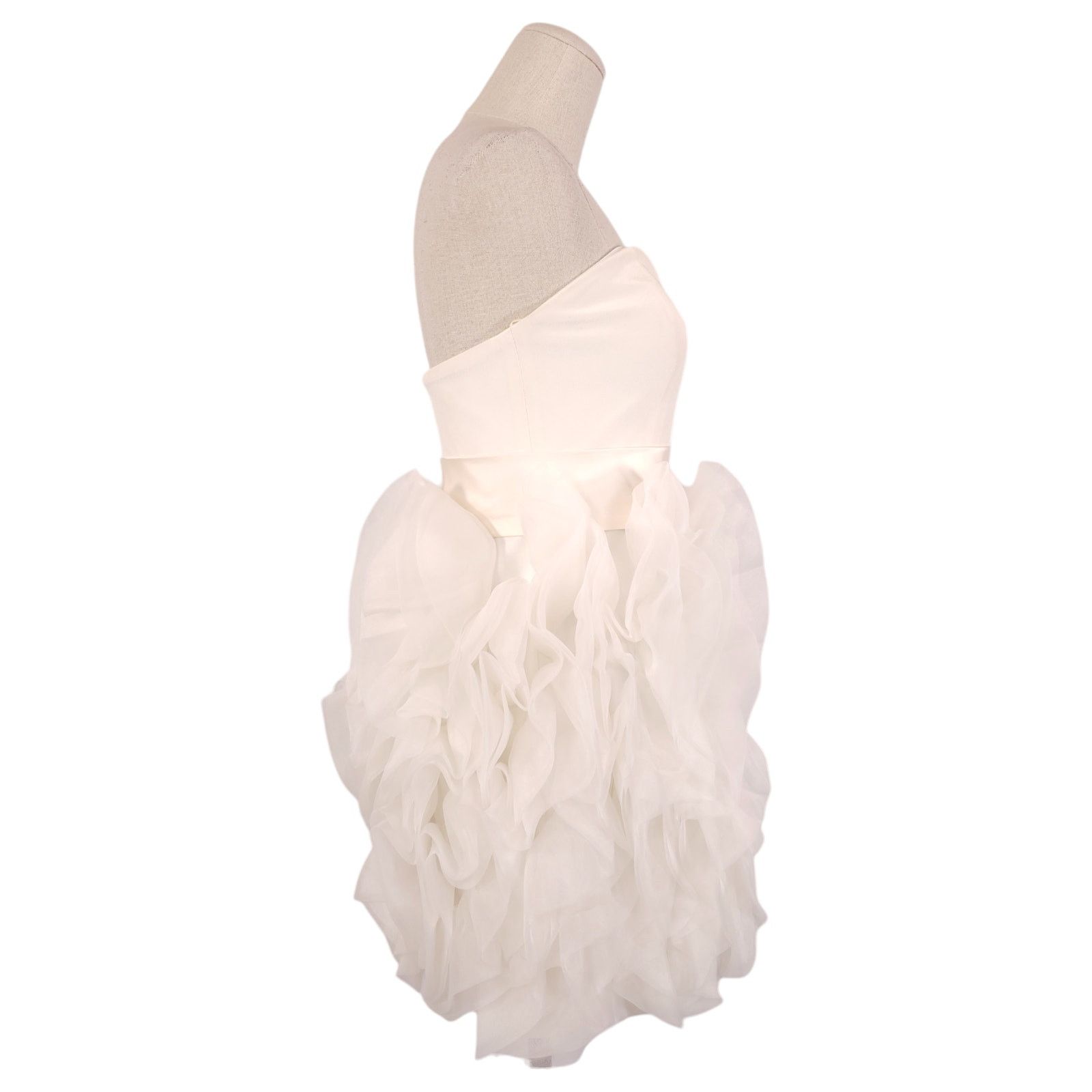 Other Jovani 100% Silk Strapless Mini Bubble Dress White Sz 2 Size XS / US 0-2 / IT 36-38 - 4 Thumbnail