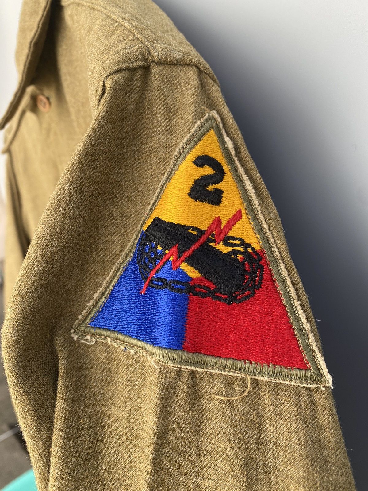 Vintage True Vintage! 1942- WW2- M-1937 US Army 2nd AD Shirt Size US S / EU 44-46 / 1 - 2 Thumbnail