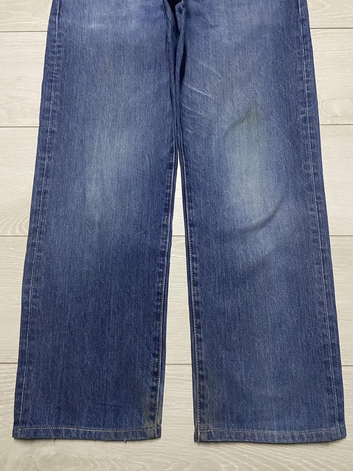 Uniqlo Vintage Japanese Brand Uniqlo Blue Wash Distressed Slim Jean Size US 33 - 5 Thumbnail
