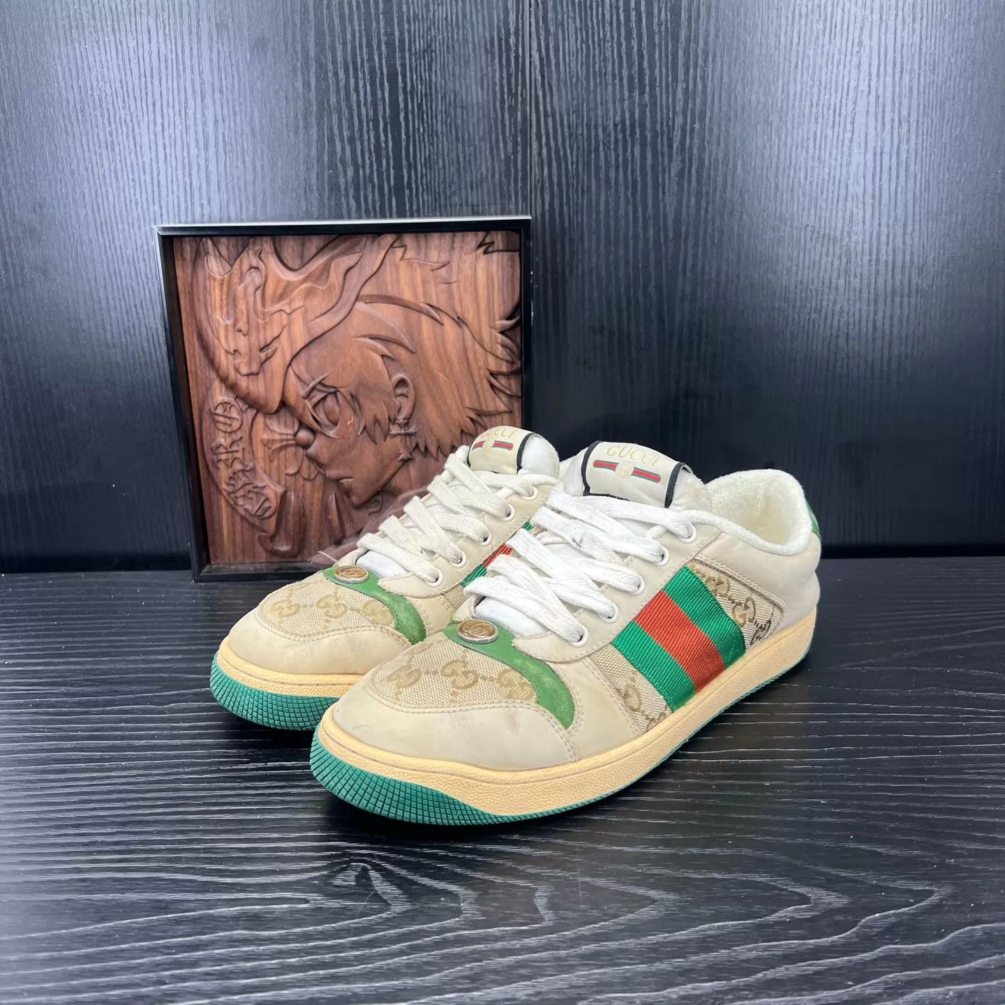 Gucci Gucci Rhyton Gray Green 40 Boxed Lining Replaced Size US 7 / EU 40 - 1 Thumbnail