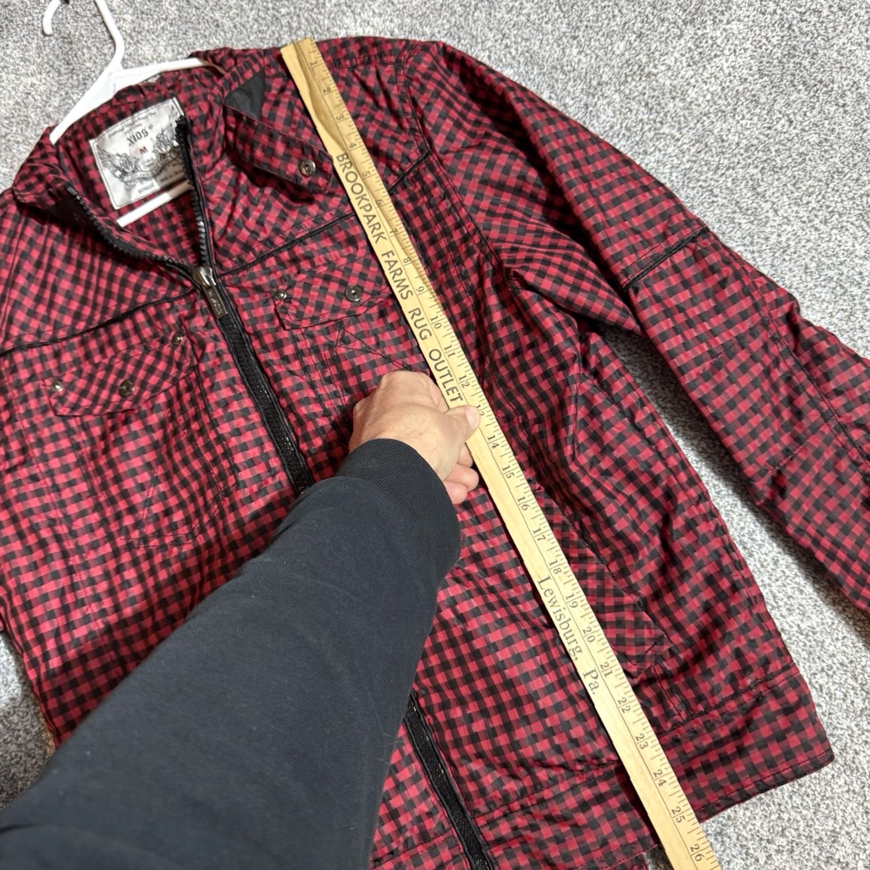 Vintage Xios Jacket Women Medium Red Biker Tattoo Punk Y2K Look Edgy Full Zip Pockets Short Jacket Vintage No Seasoned Casual City Outdoor Regular Size M / US 6-8 / IT 42-44 - 2 Thumbnail